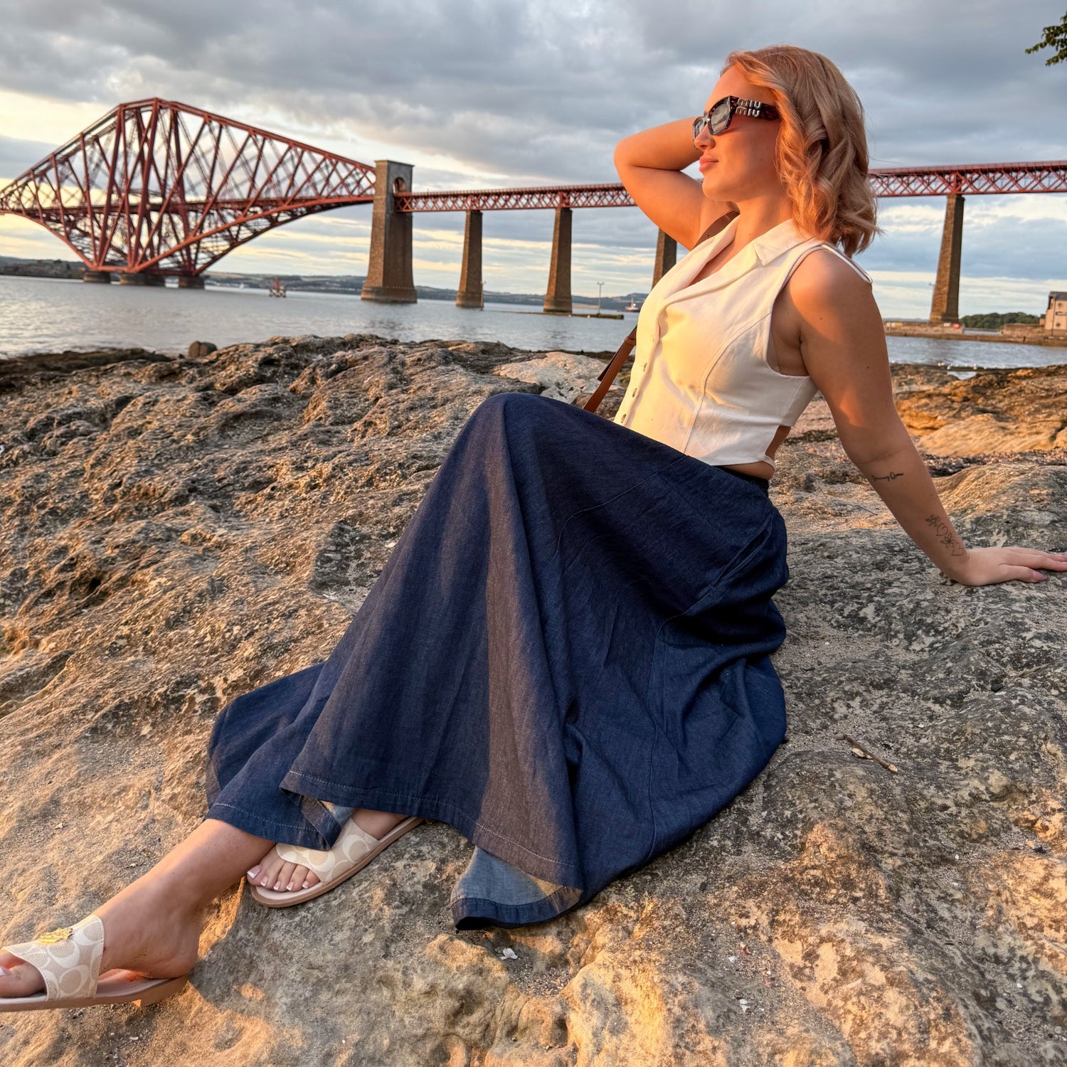 Maxi Chambray Skirt - Denim