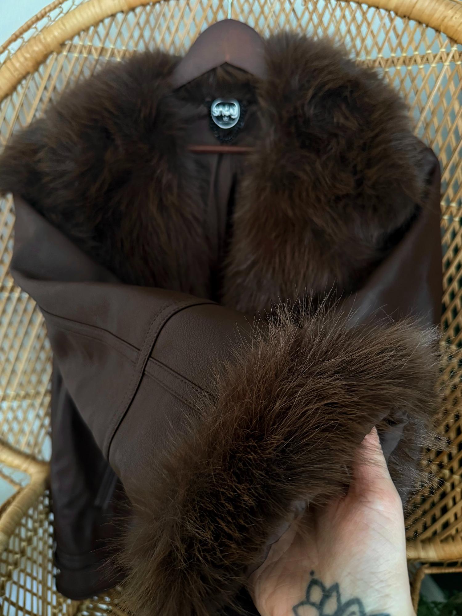 Amelia Aviator Jacket - Brown