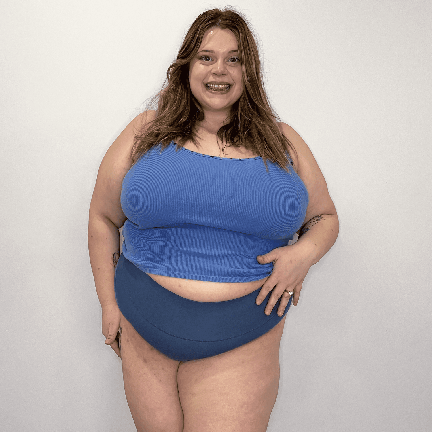 Organic Cotton Super High Leg Knickers - Denim