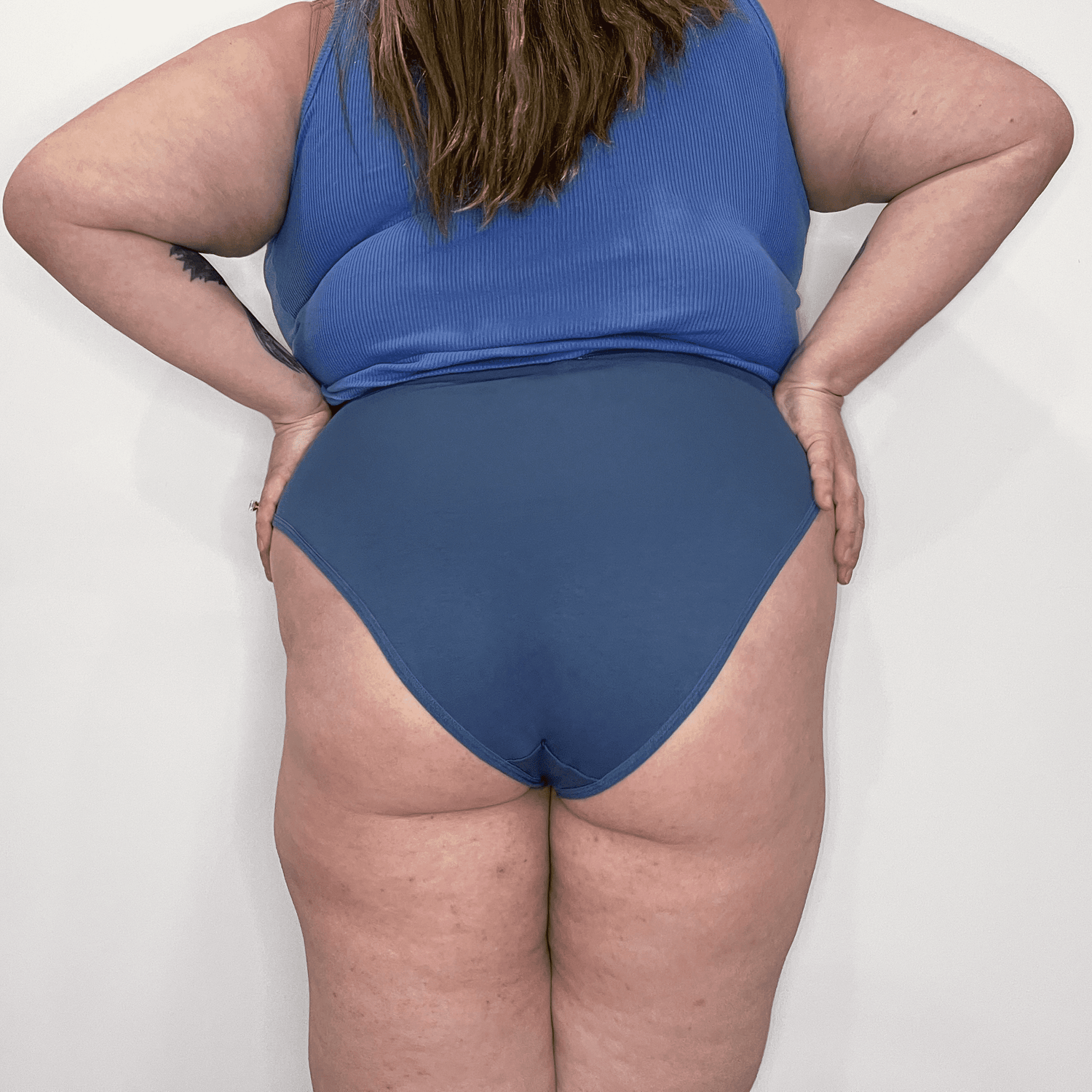 Organic Cotton Super High Leg Knickers - Denim