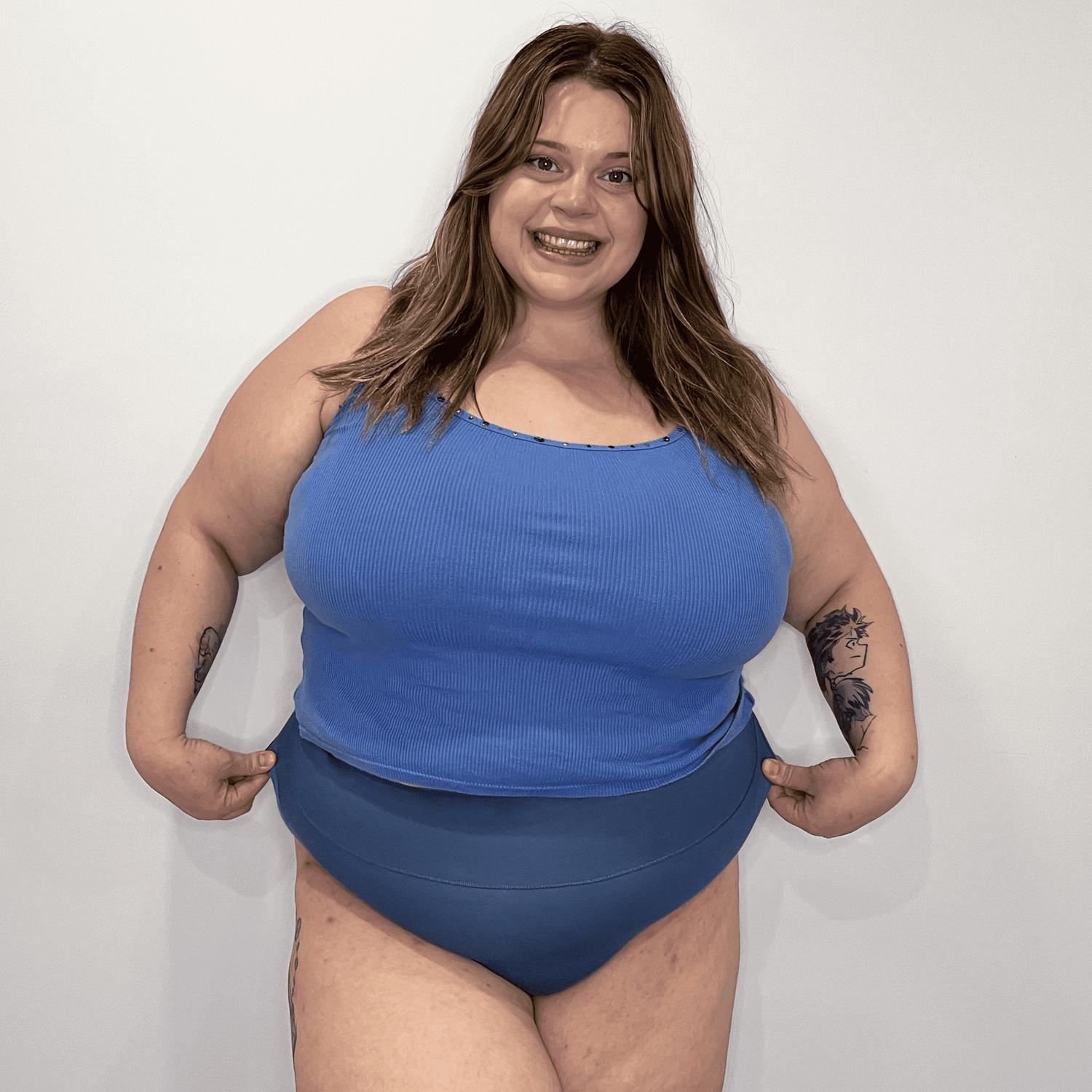 Organic Cotton Super High Leg Knickers - Denim