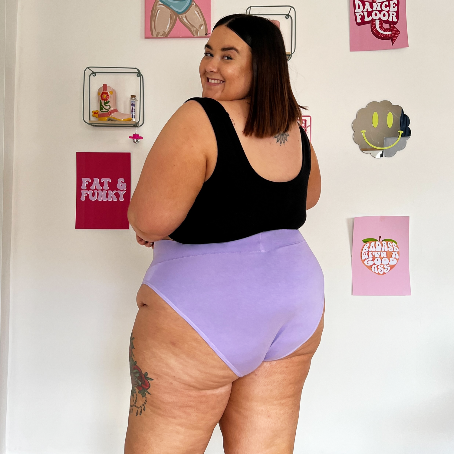 Braguitas de algodón orgánico de pierna alta - Cassis de Violet