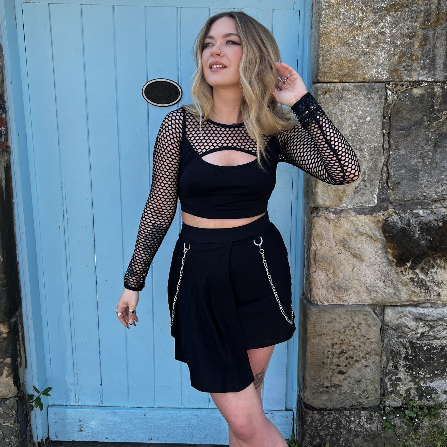 Haut résille - Alanis - Noir