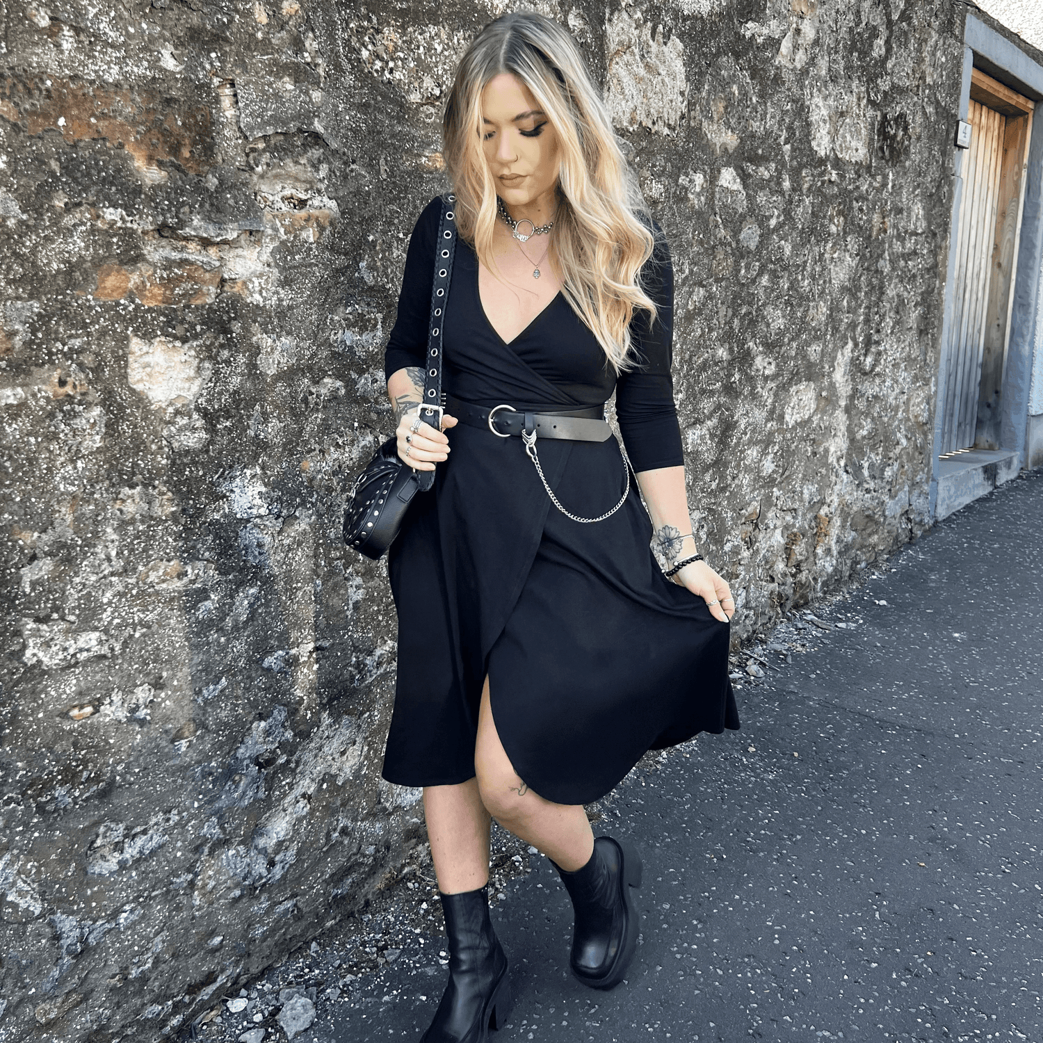 Robe portefeuille - Noire