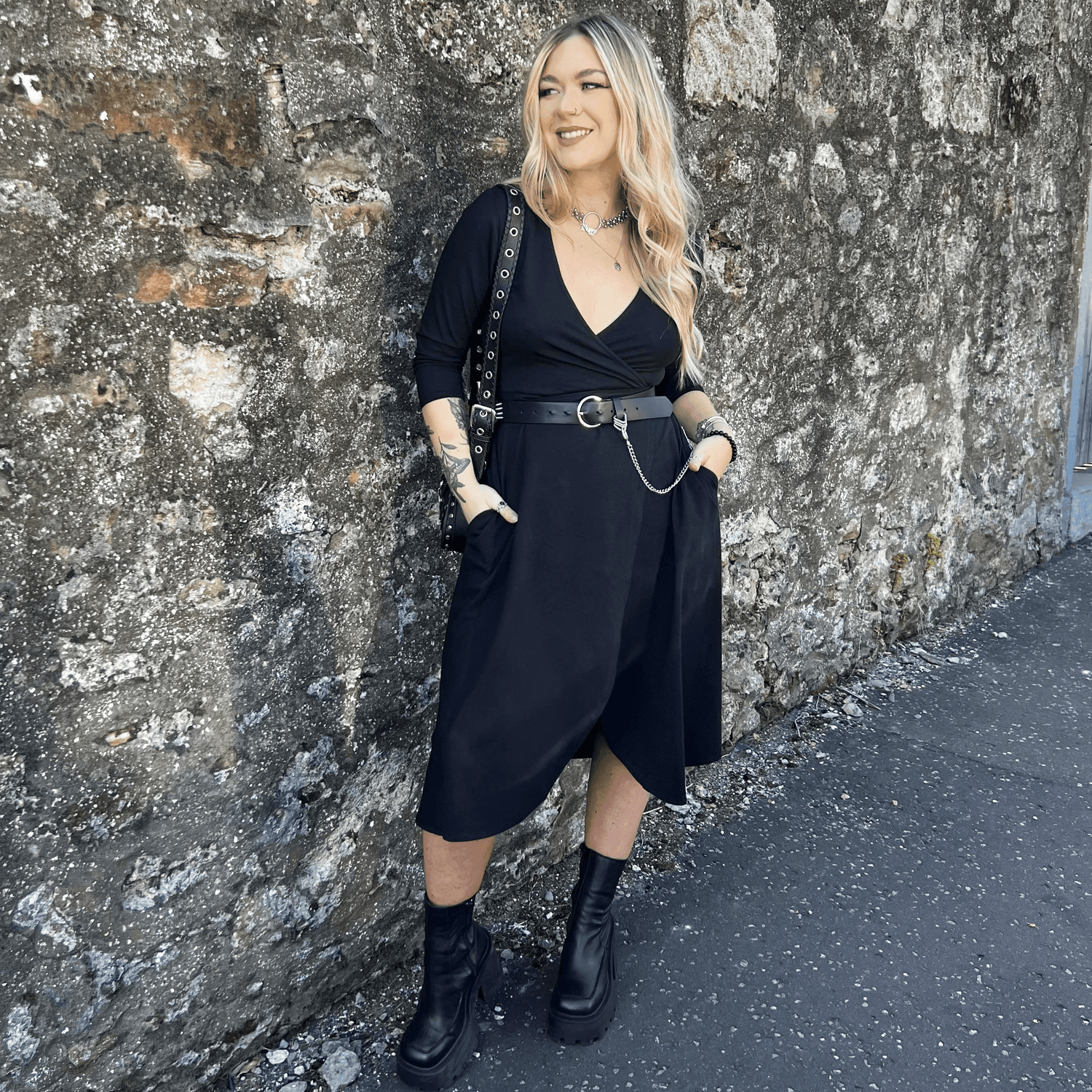 Robe portefeuille - Noire