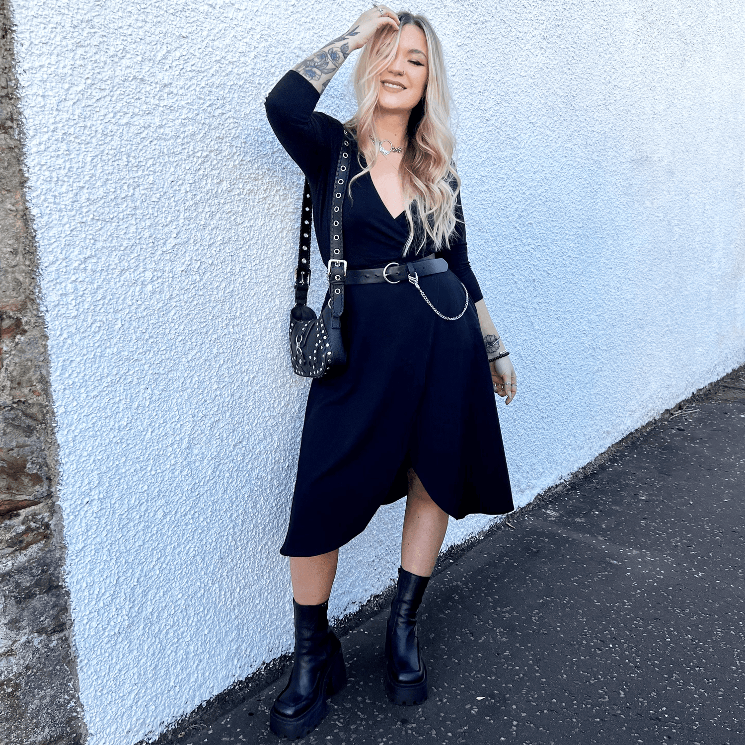 Robe portefeuille - Noire