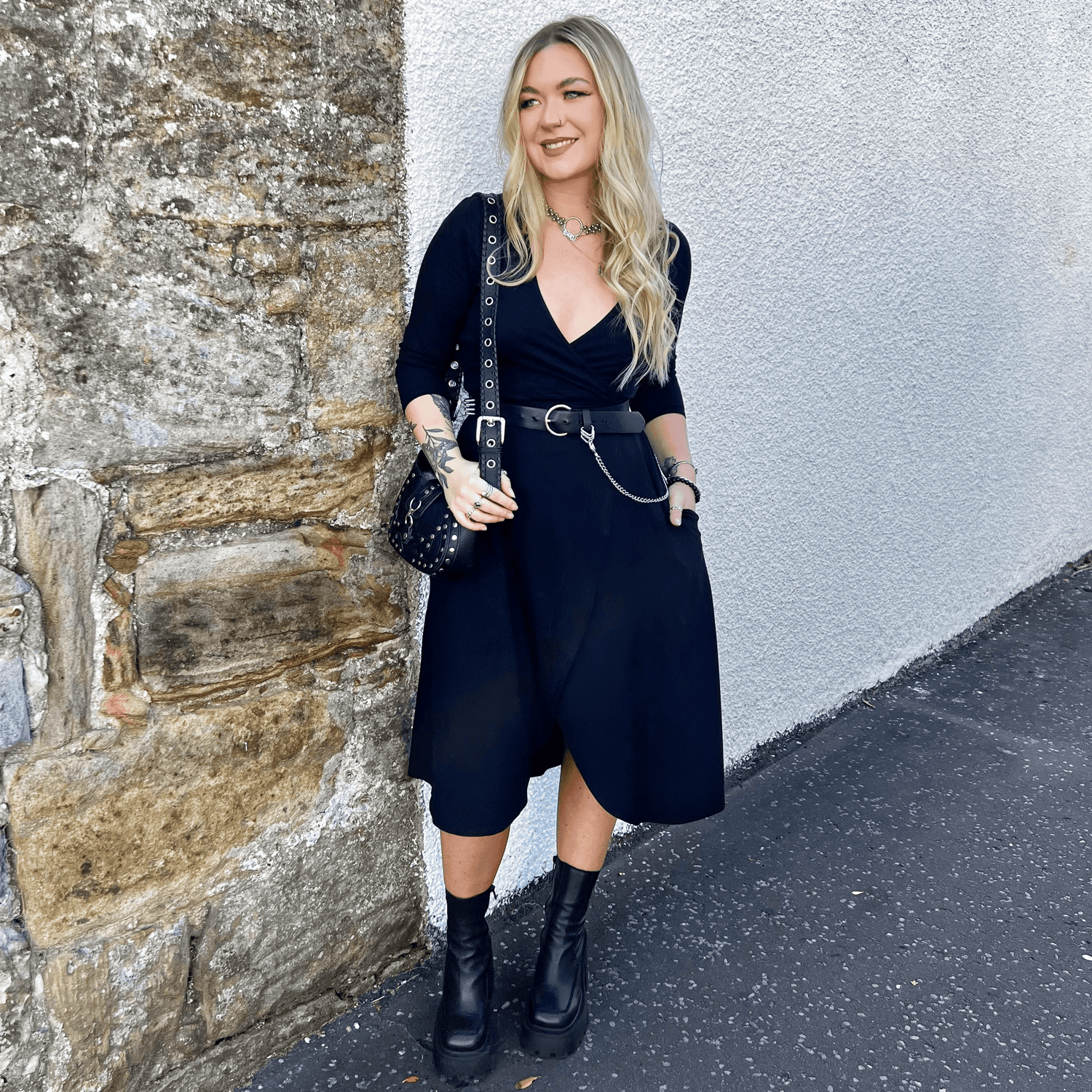 Robe portefeuille - Noire