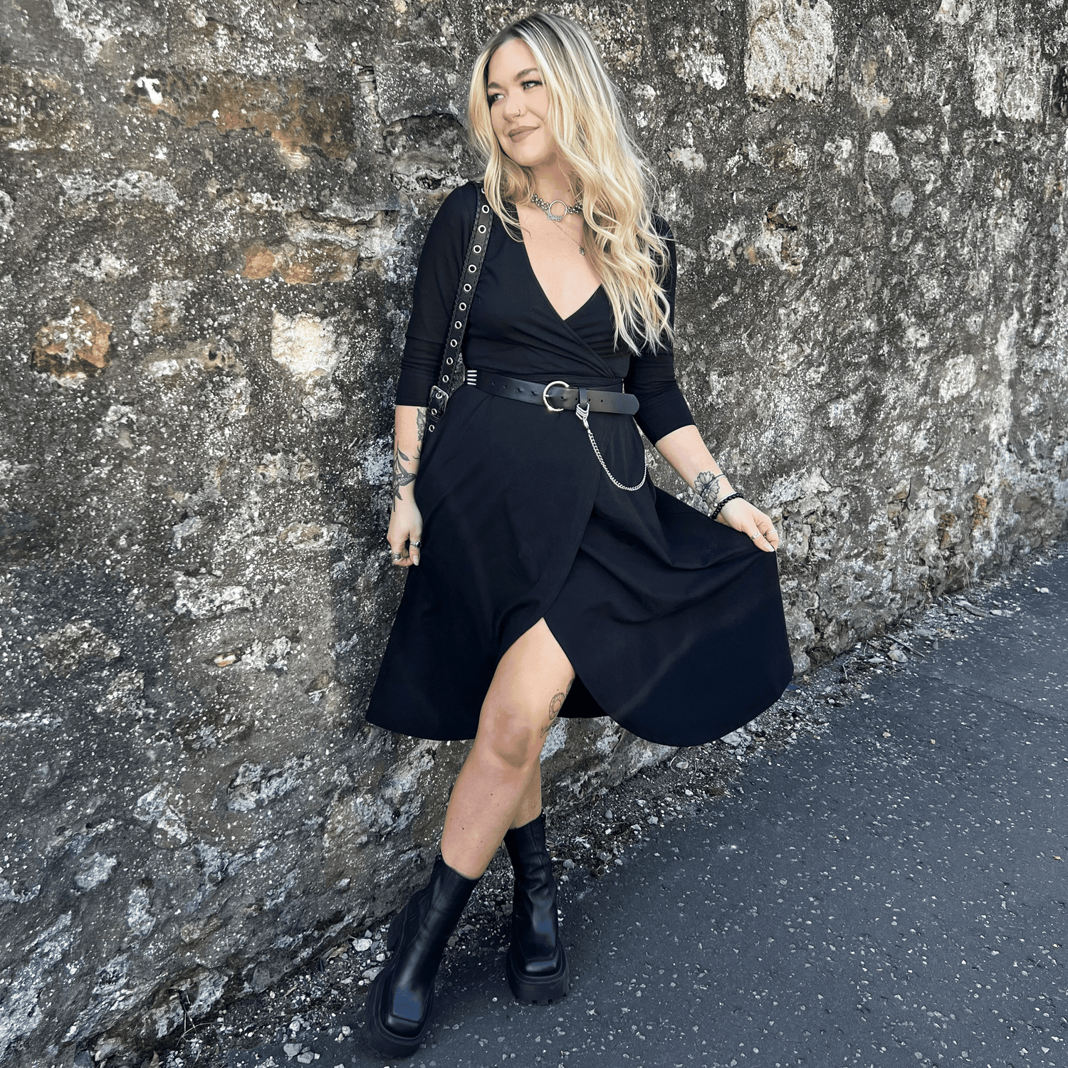 Robe portefeuille - Noire