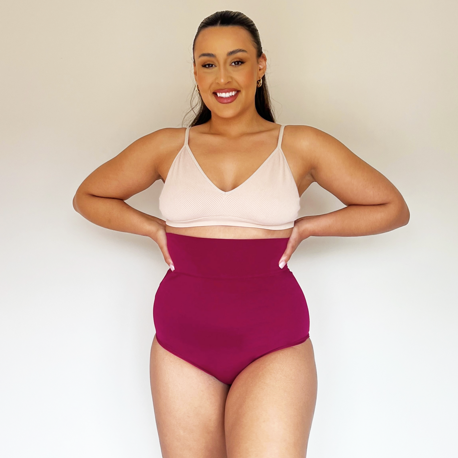 Culotte taille haute en coton bio - Tarte aux framboises