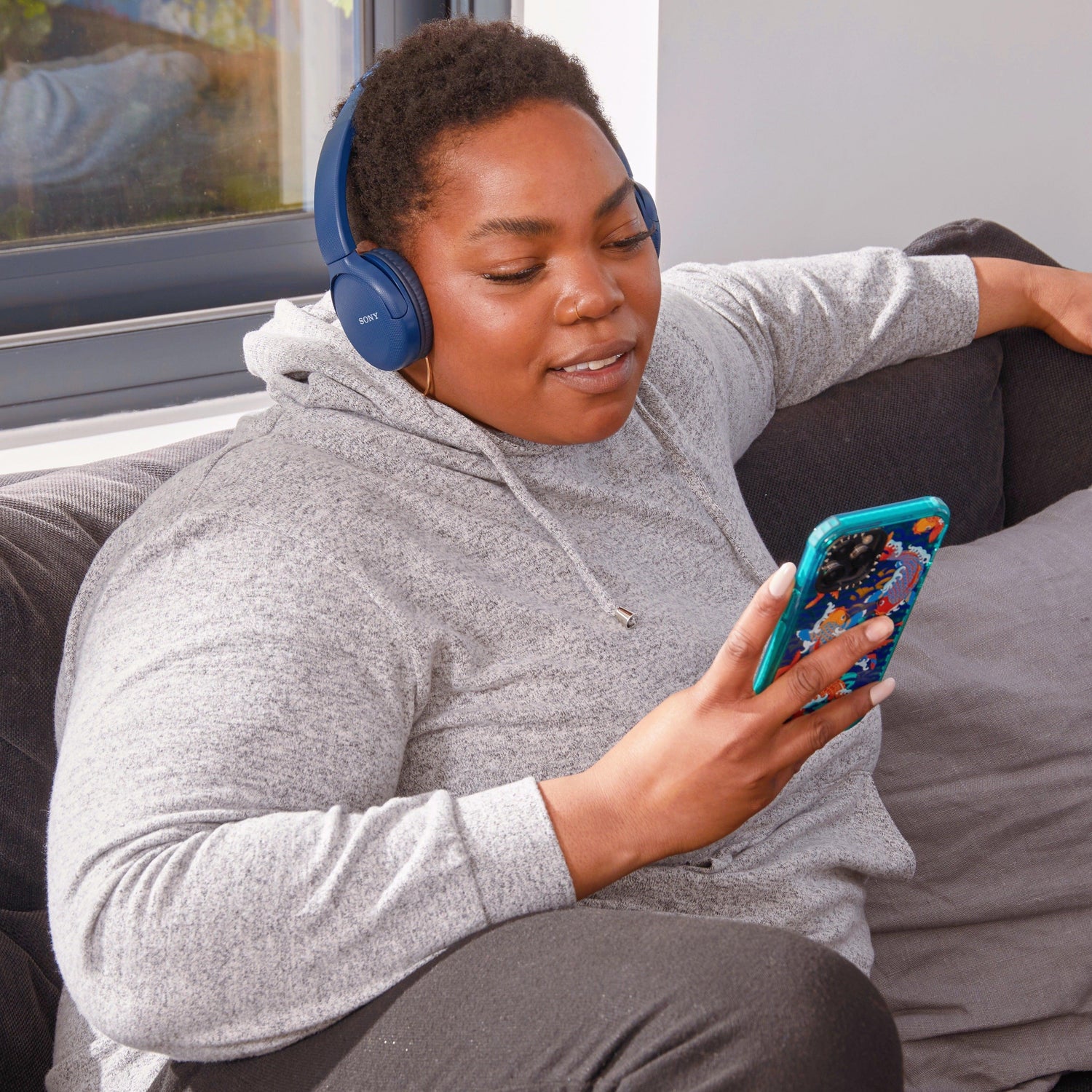 Sudadera con capucha - Gris jaspeado