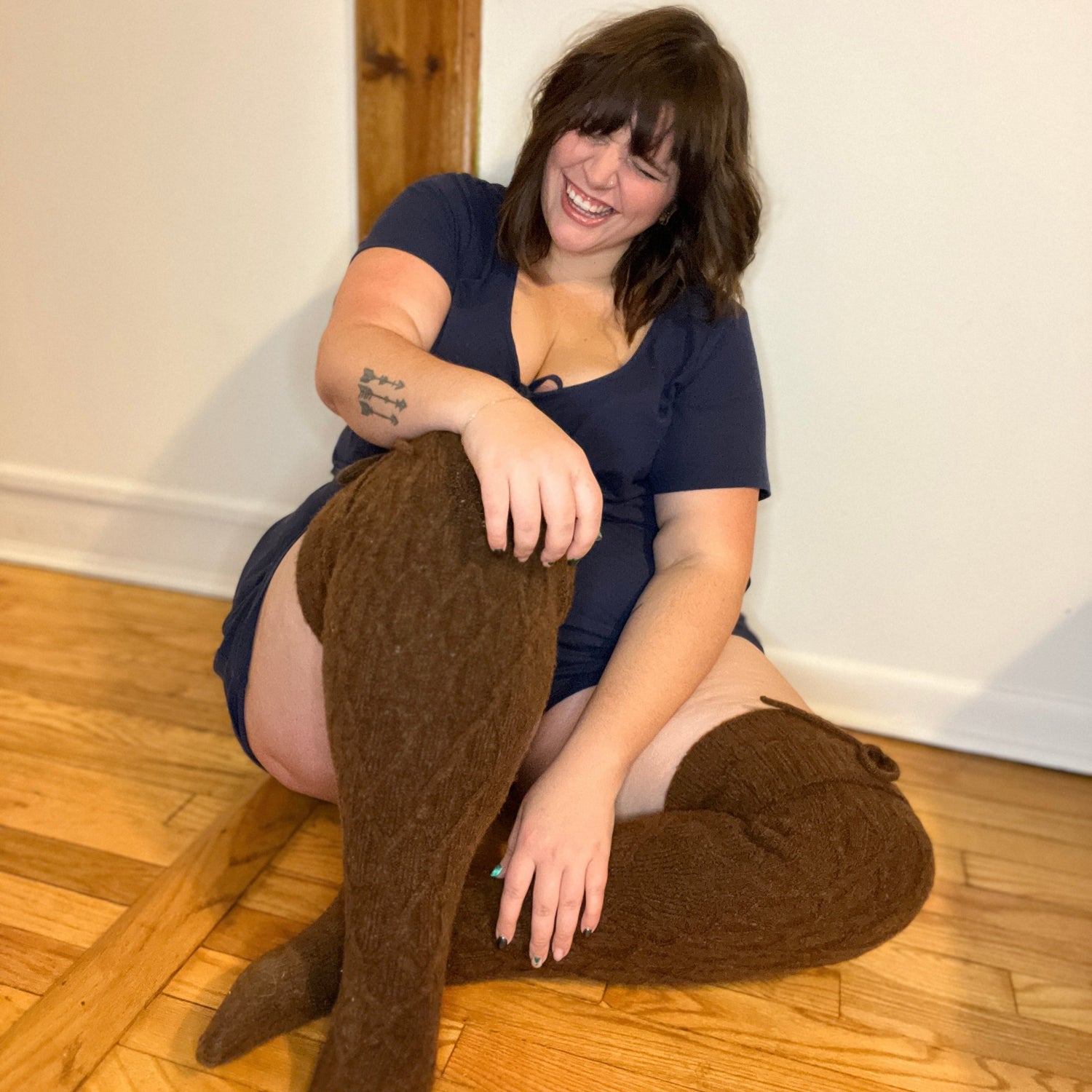 Calcetines hasta el muslo - Chocolate caliente