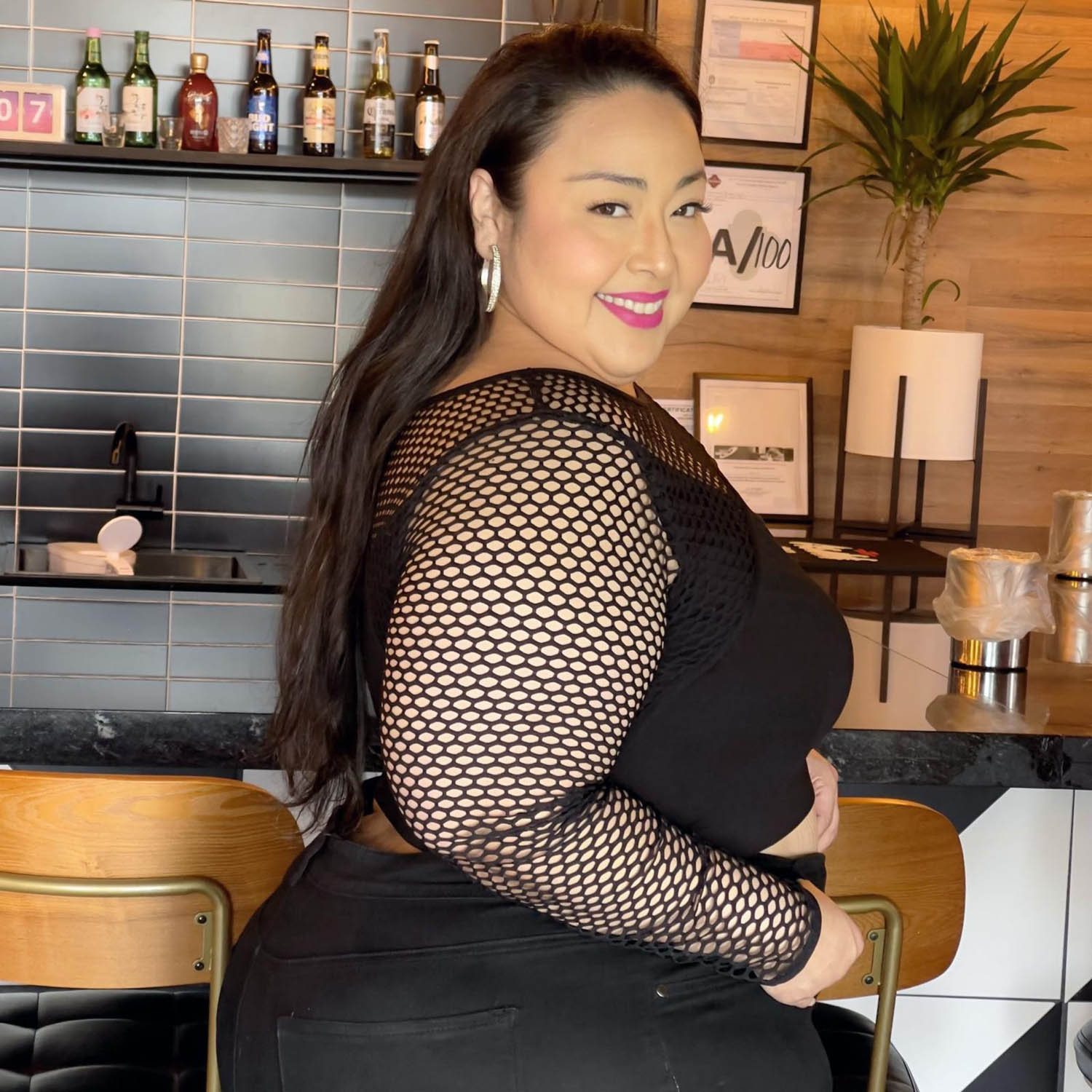 Haut résille - Alanis - Noir