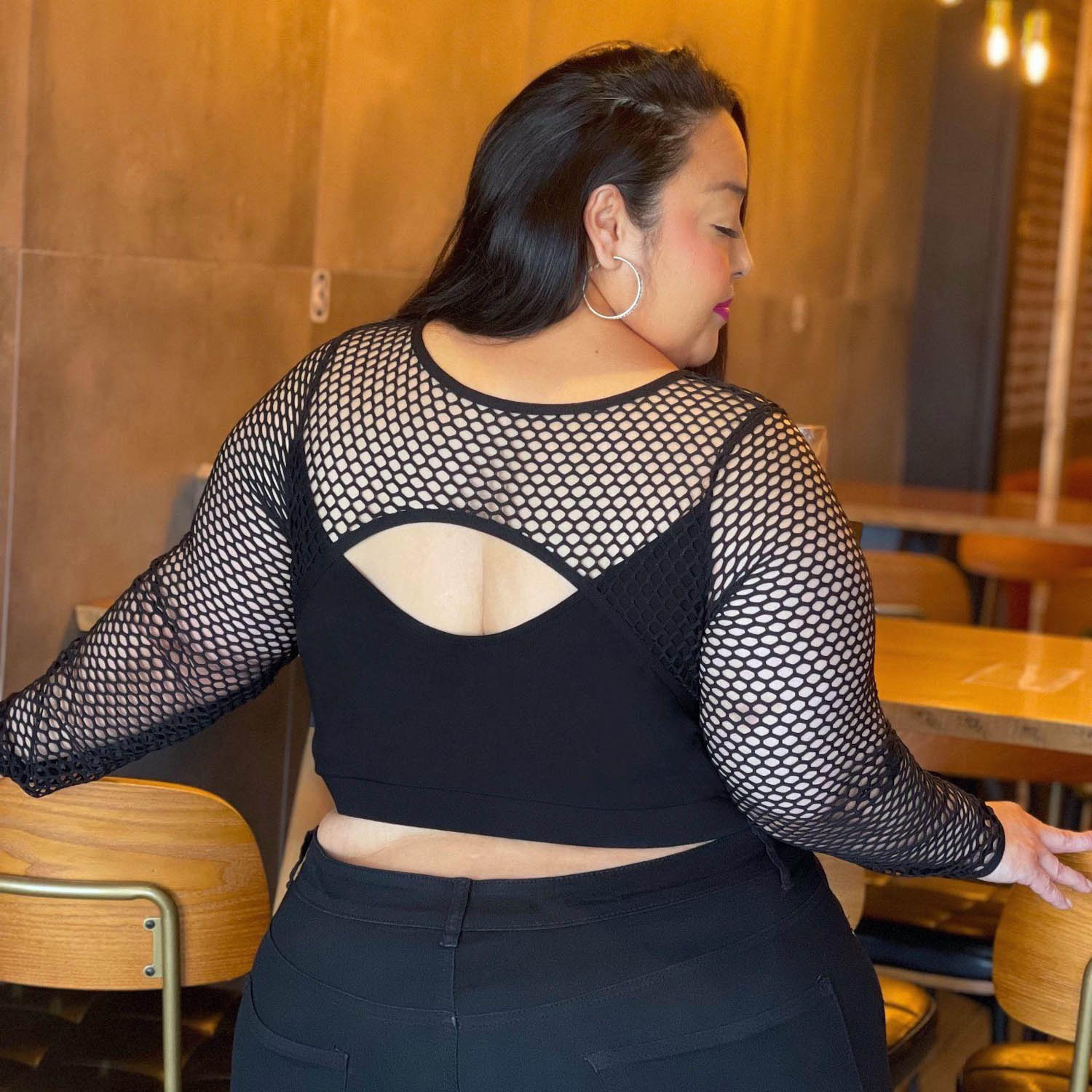 Haut résille - Alanis - Noir