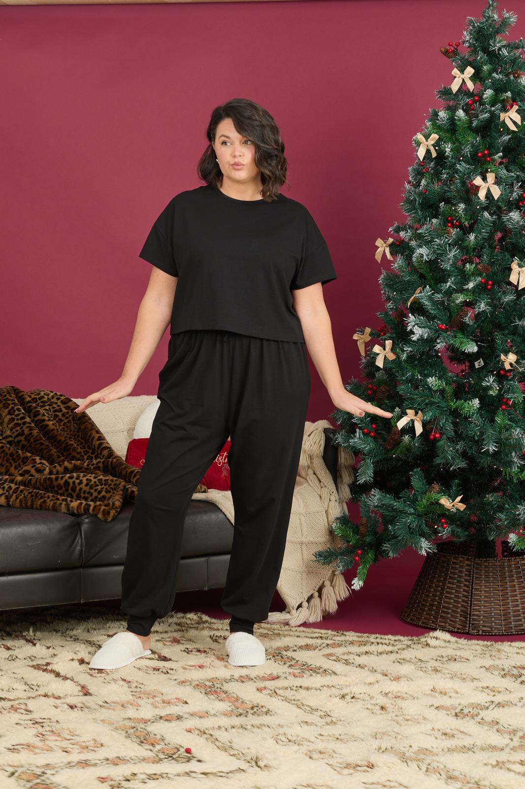 Organic Cotton PJ Bottoms - Plain Black
