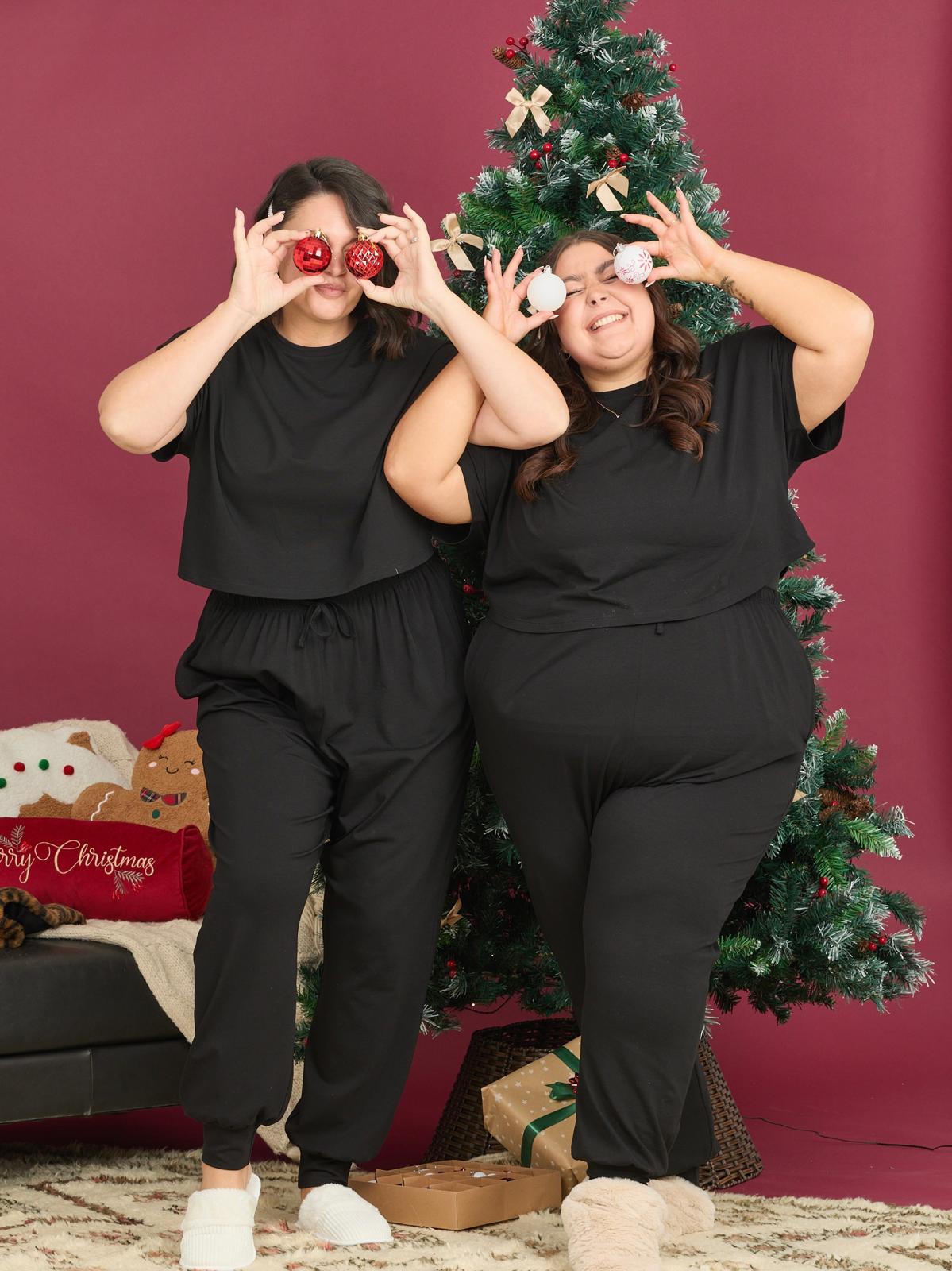 Organic Cotton PJ Bottoms - Plain Black