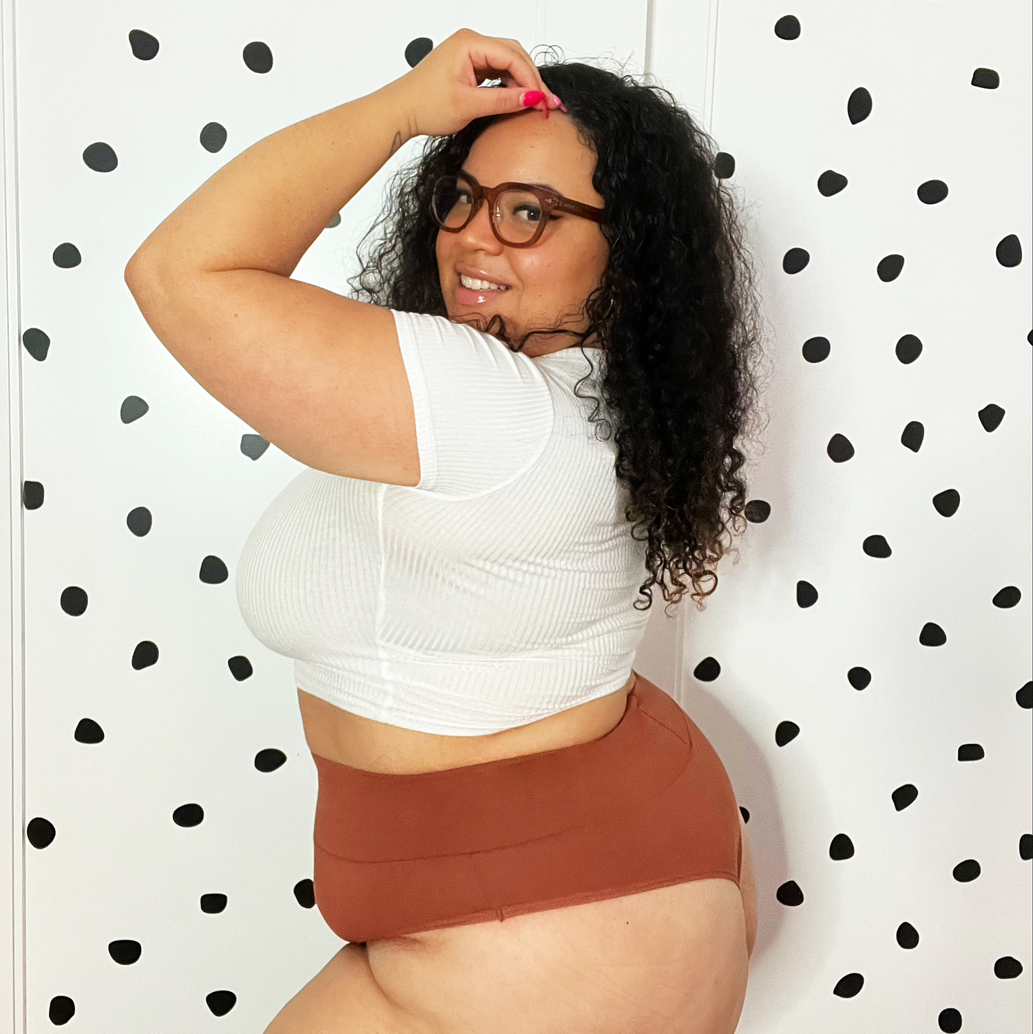 Culotte haute en coton bio - Root Beer