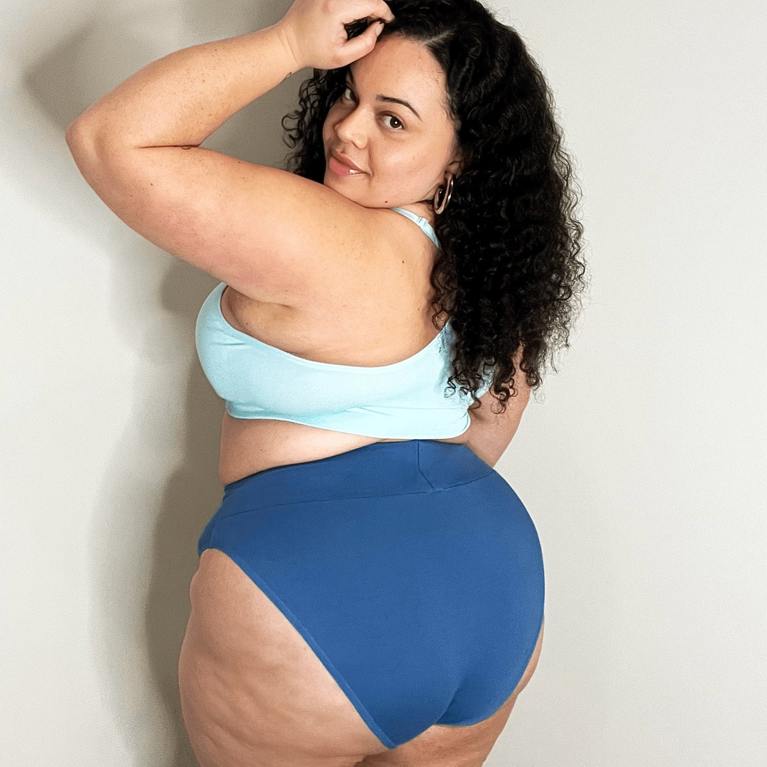 Organic Cotton Super High Leg Knickers - Denim