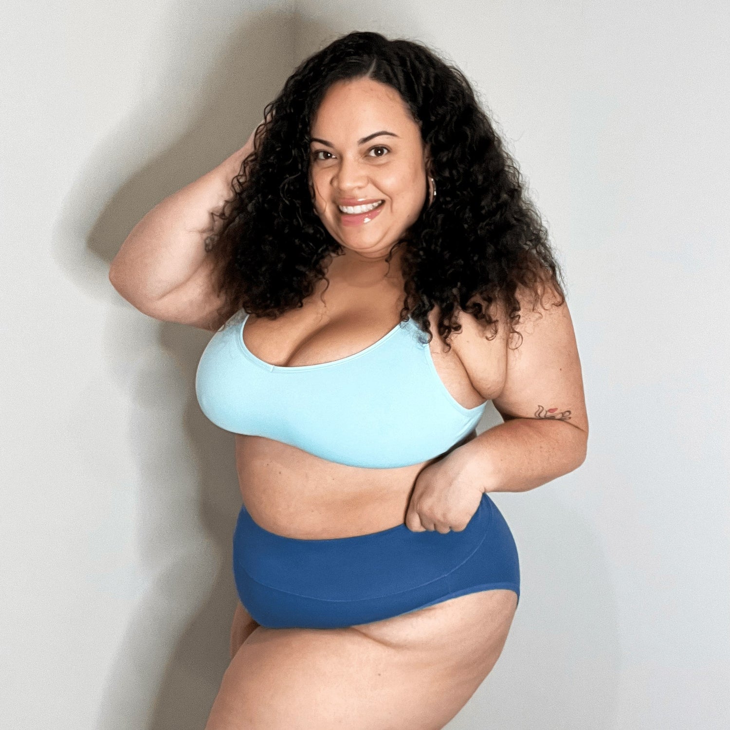 Organic Cotton Super High Leg Knickers - Denim
