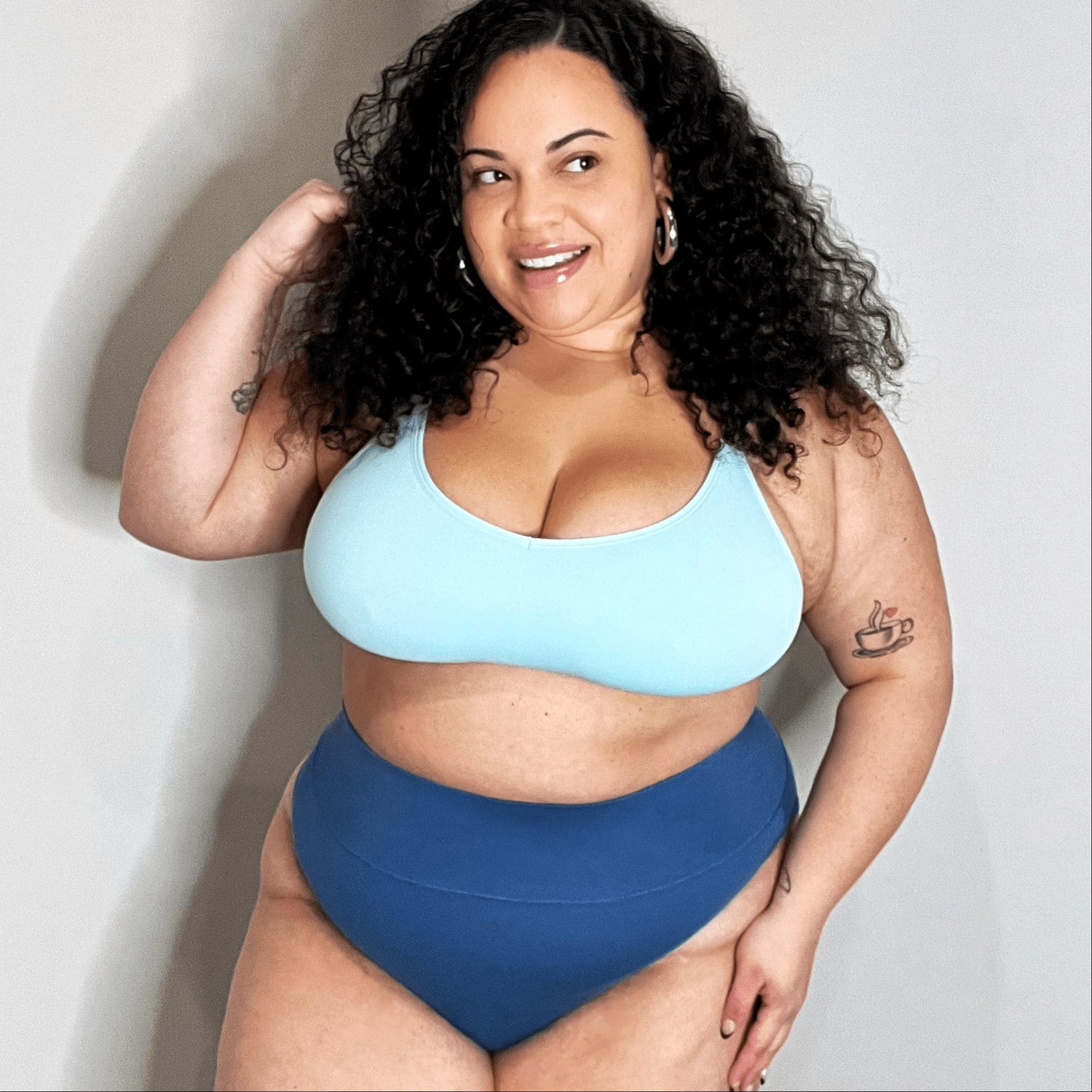 Organic Cotton Super High Leg Knickers - Denim