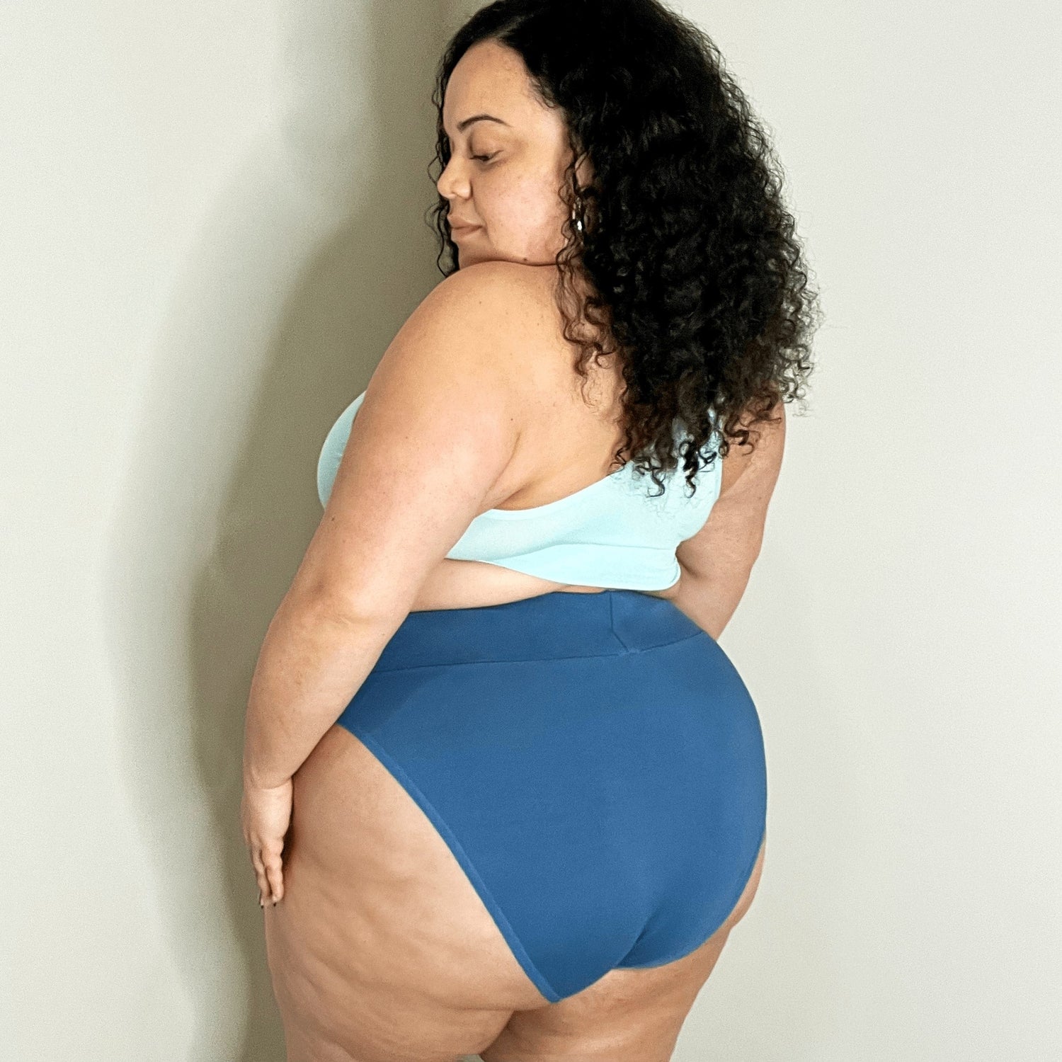 Organic Cotton Super High Leg Knickers - Denim