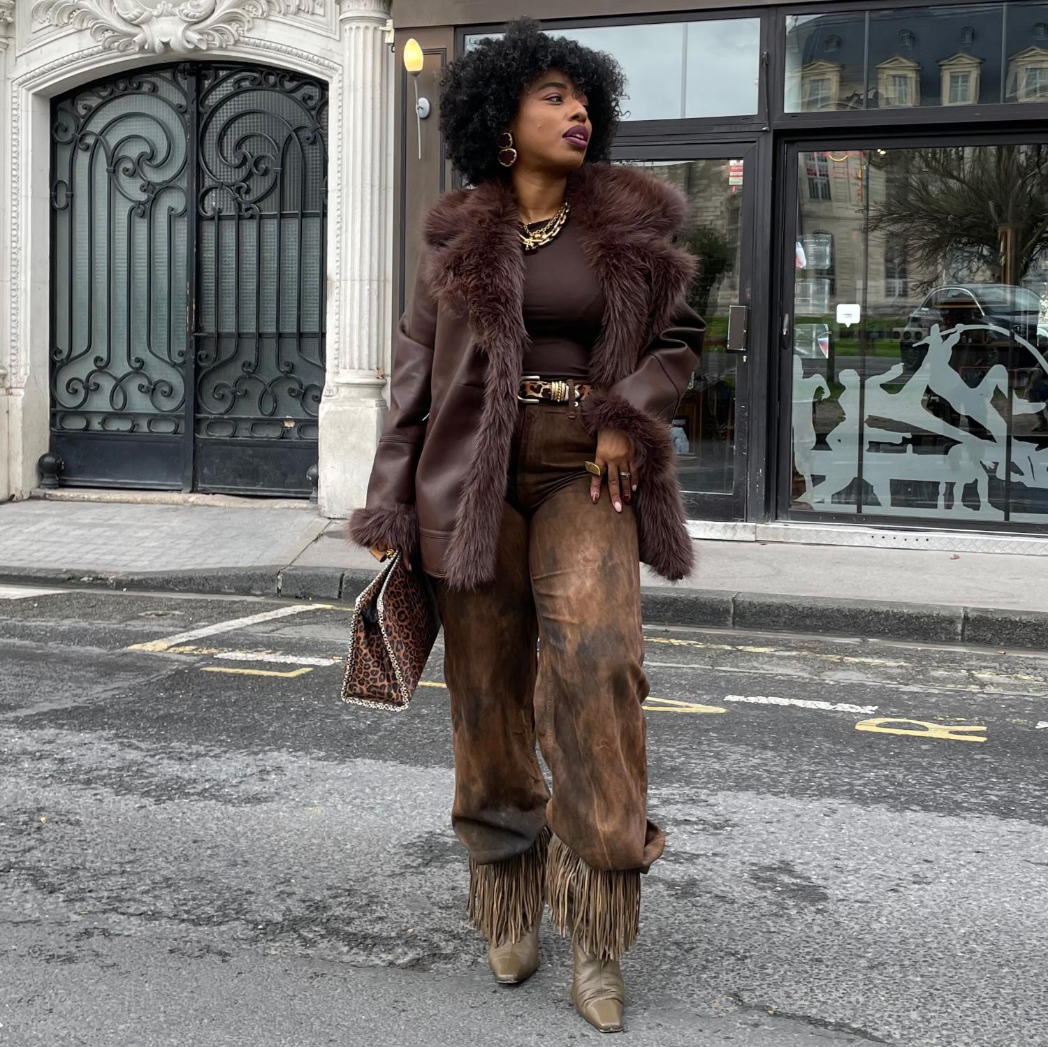 Amelia Aviator Jacket - Brown