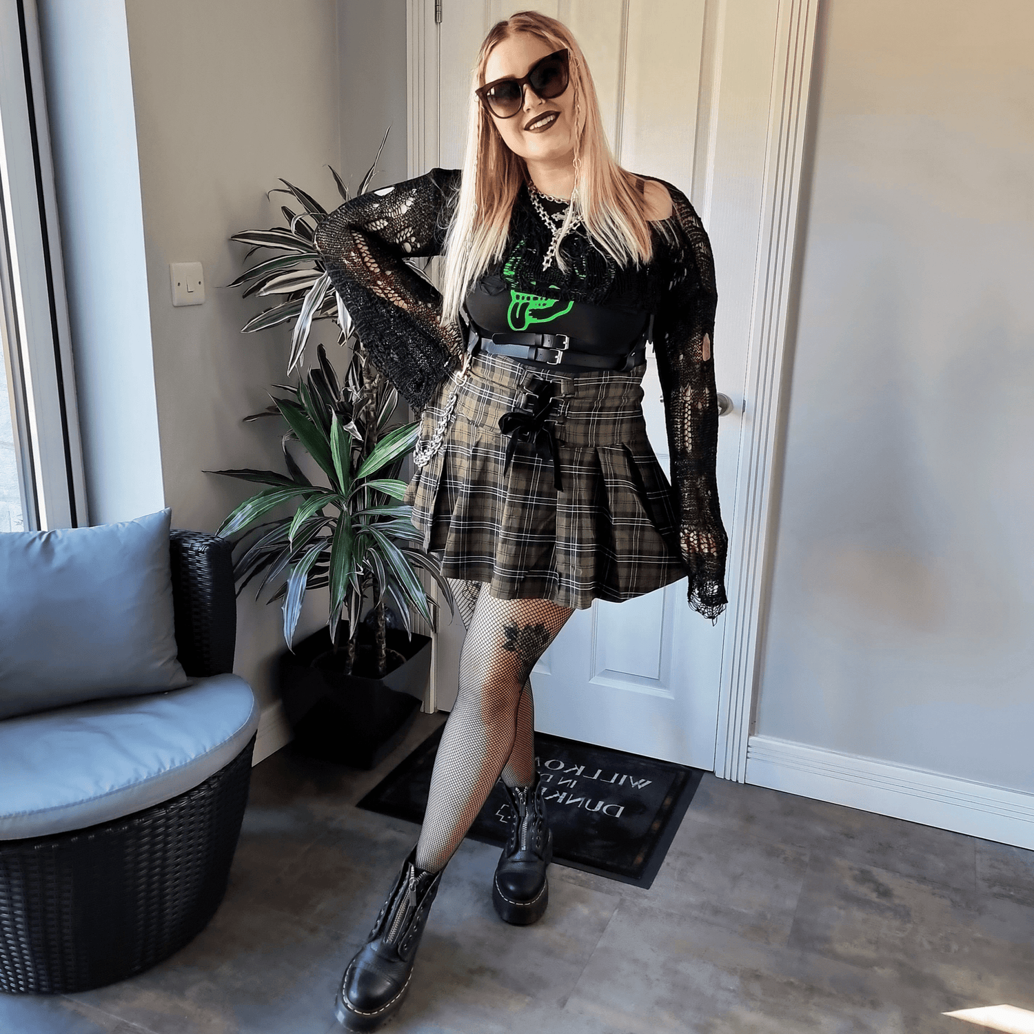 Bas résille Thighs the Limit - Noir