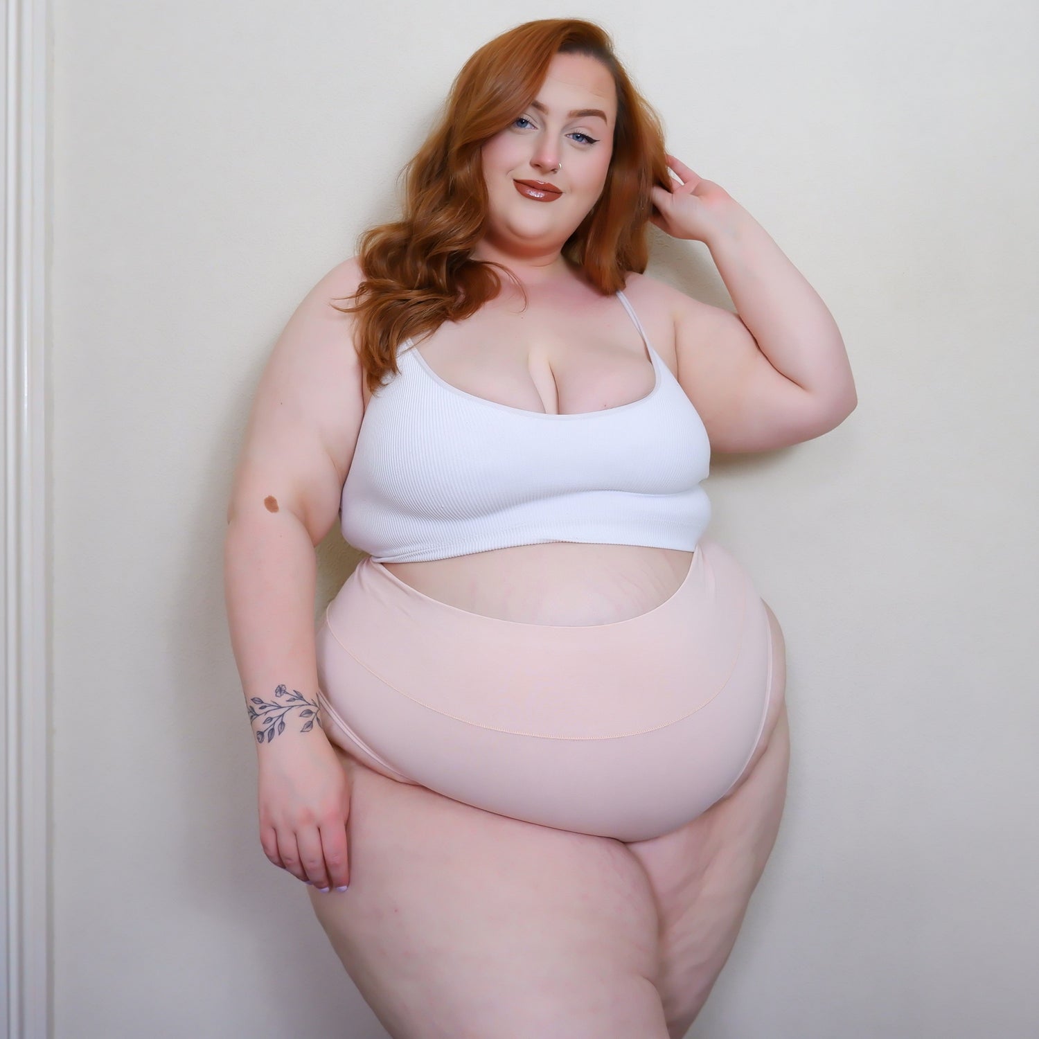 Culotte haute en coton bio - Rose ballet