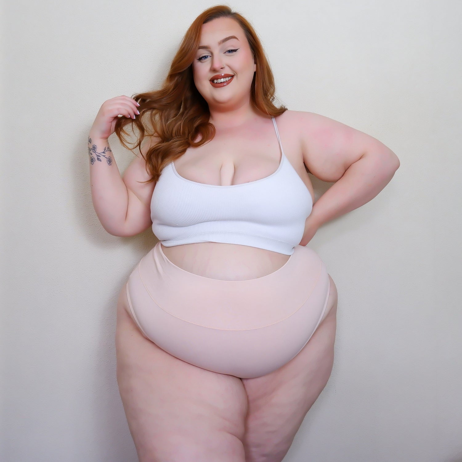 Culotte haute en coton bio - Rose ballet