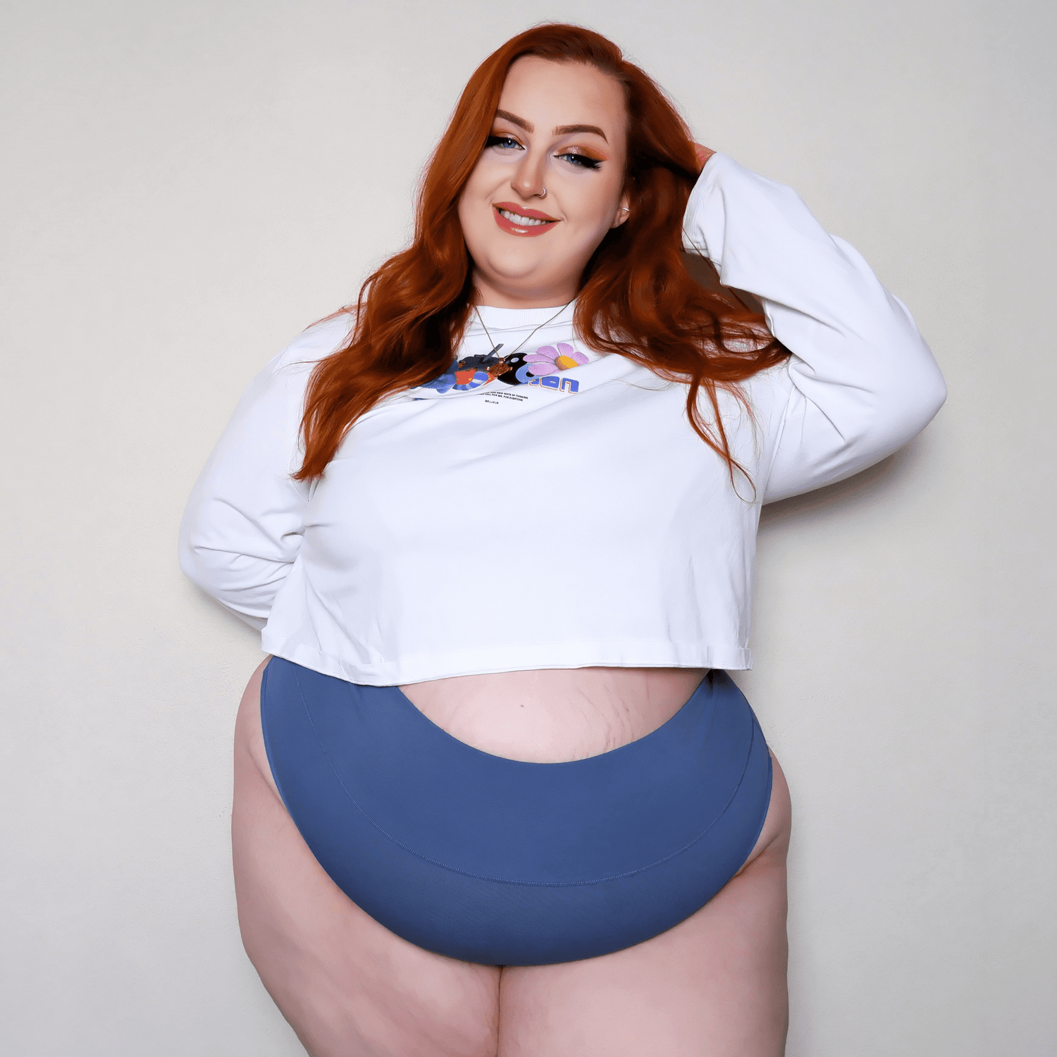 Organic Cotton Cheeky High Leg Knickers - Denim