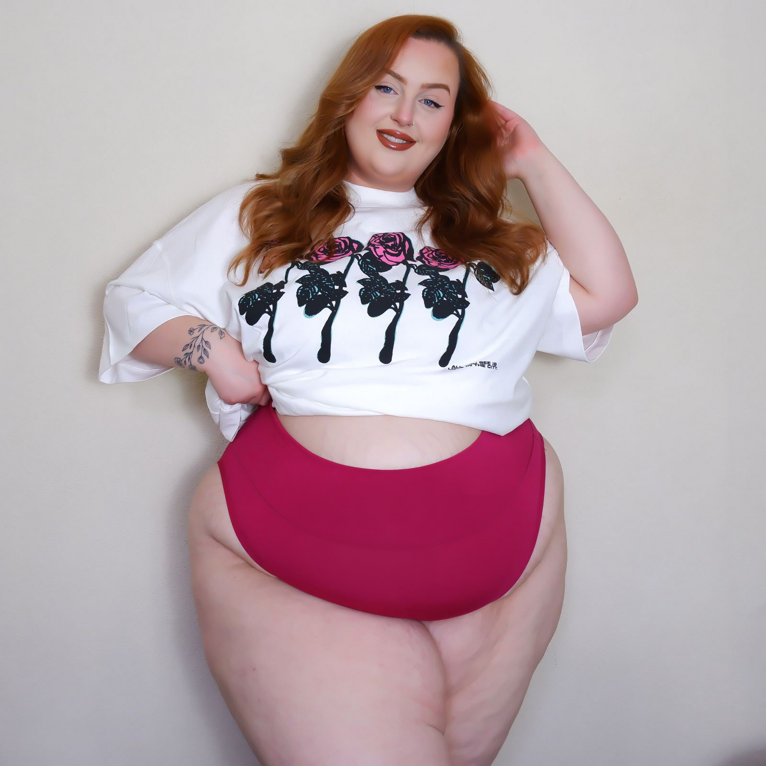 Braguitas de algodón orgánico de pierna alta - Frambuesa