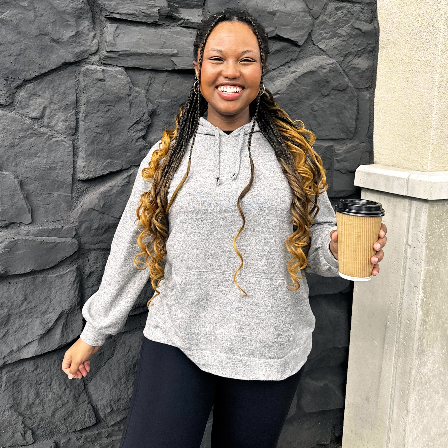 Sudadera con capucha - Gris jaspeado