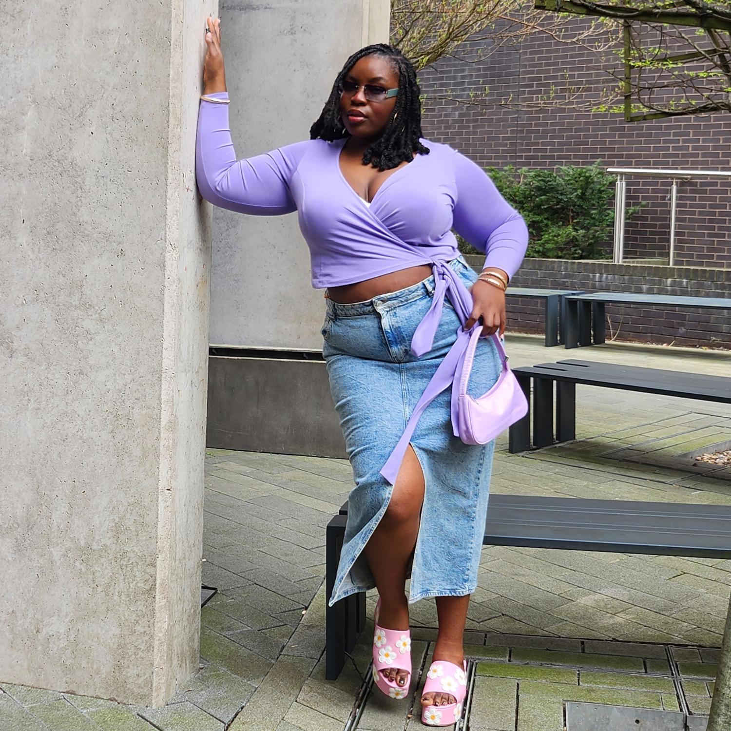 Organic Cotton Wrap Top - Lavender Fields