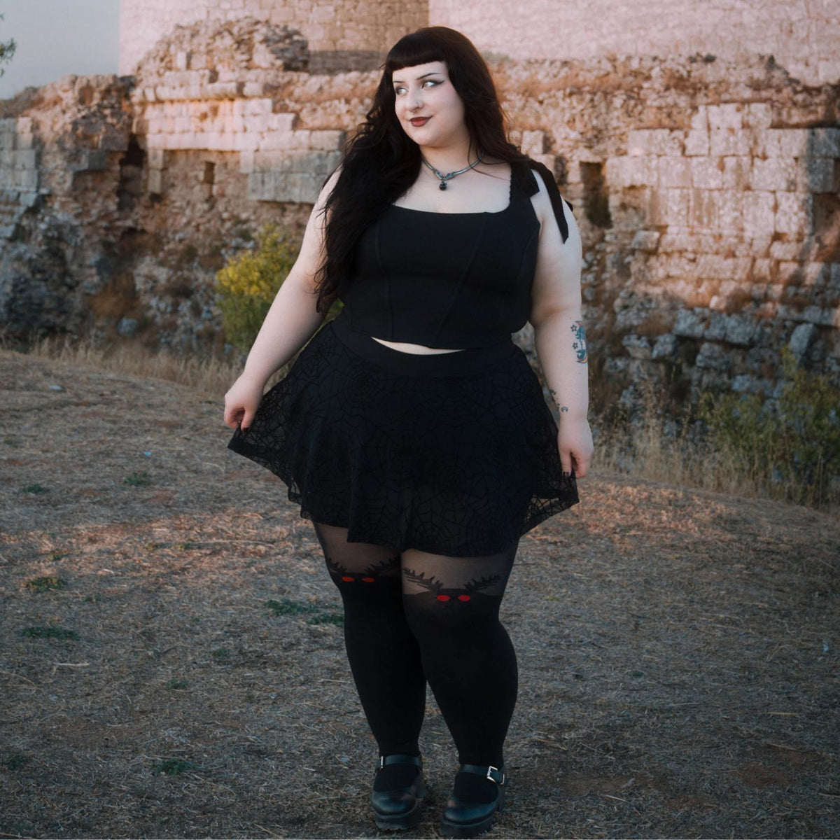 Halloween Tights - Mothman - Black