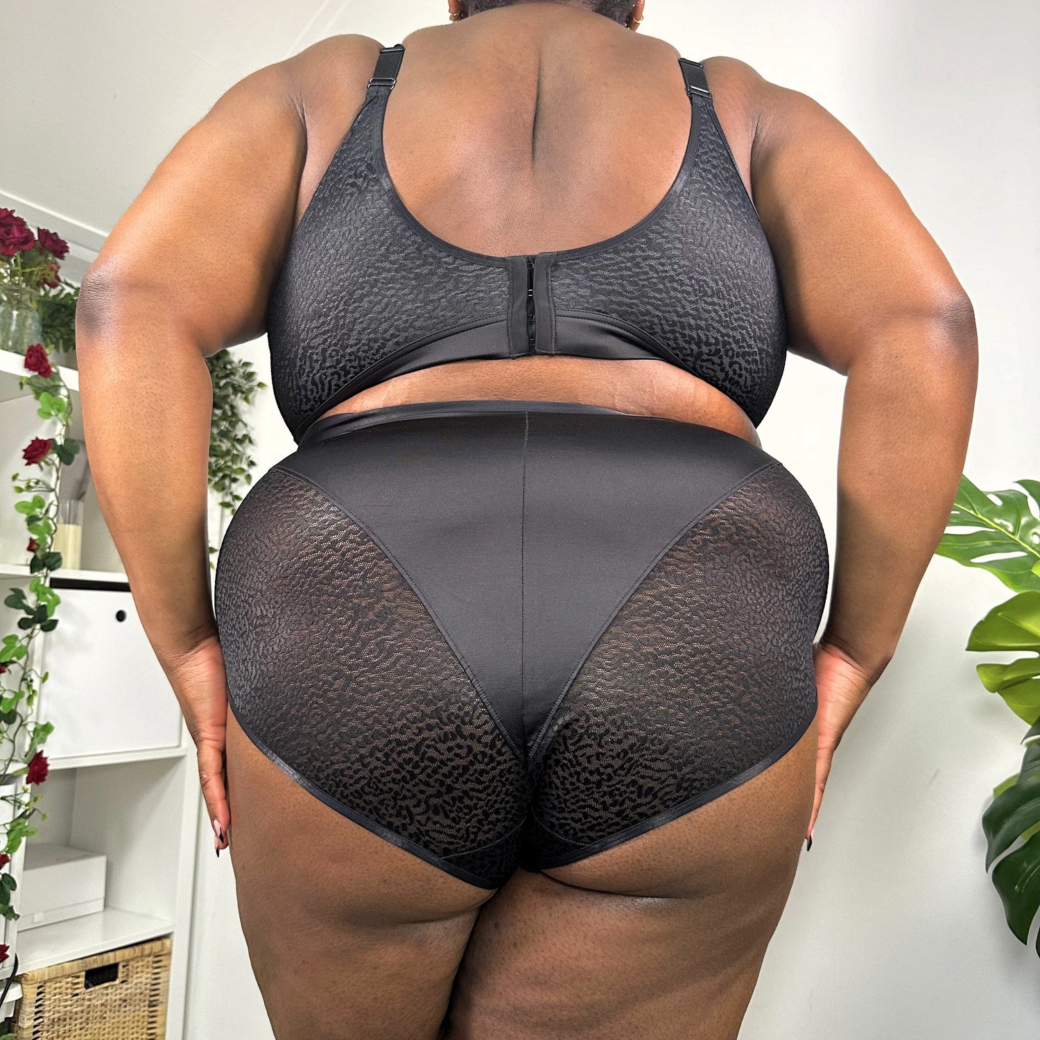 Culotte taille haute en coton biologique - Léopard