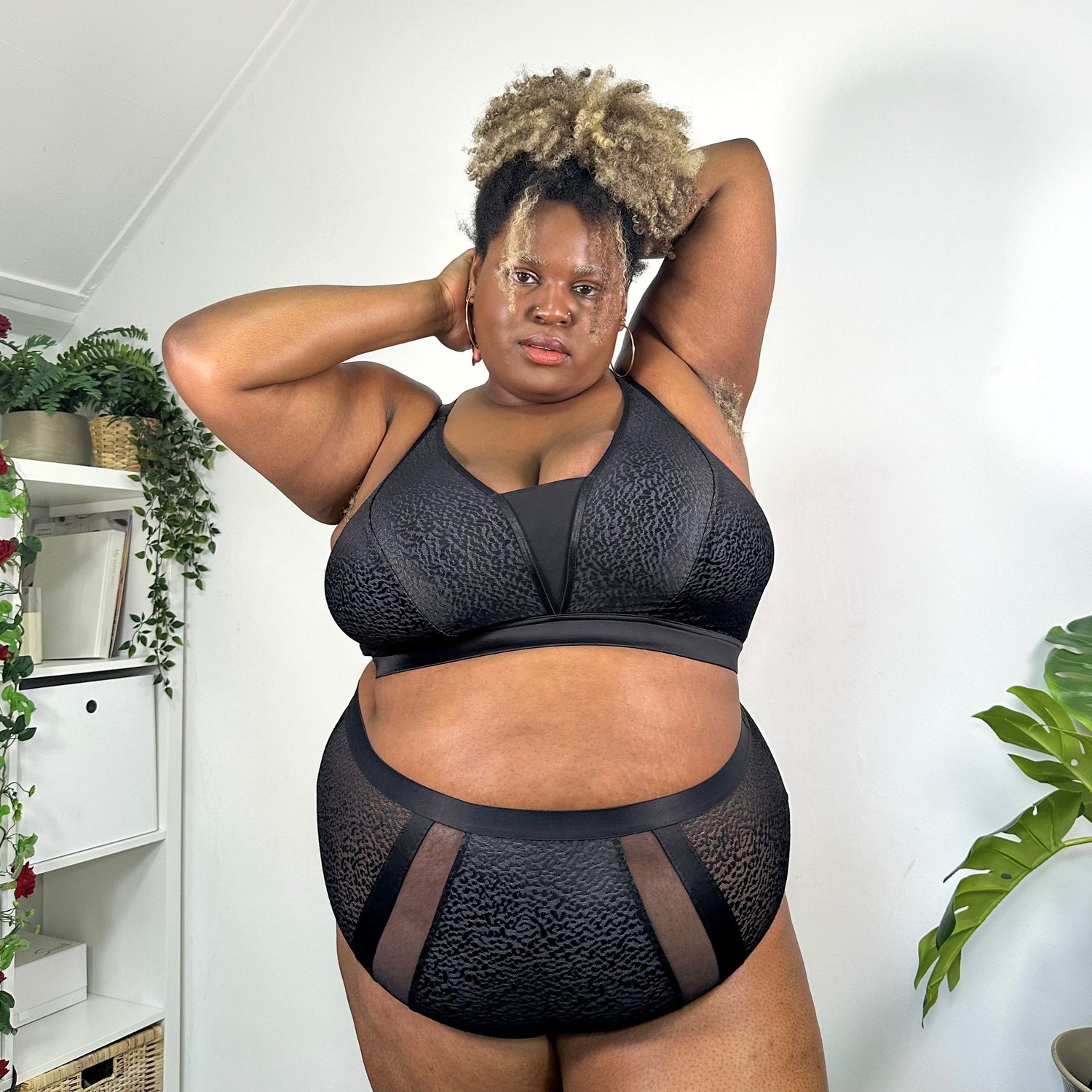 Culotte taille haute en coton biologique - Léopard