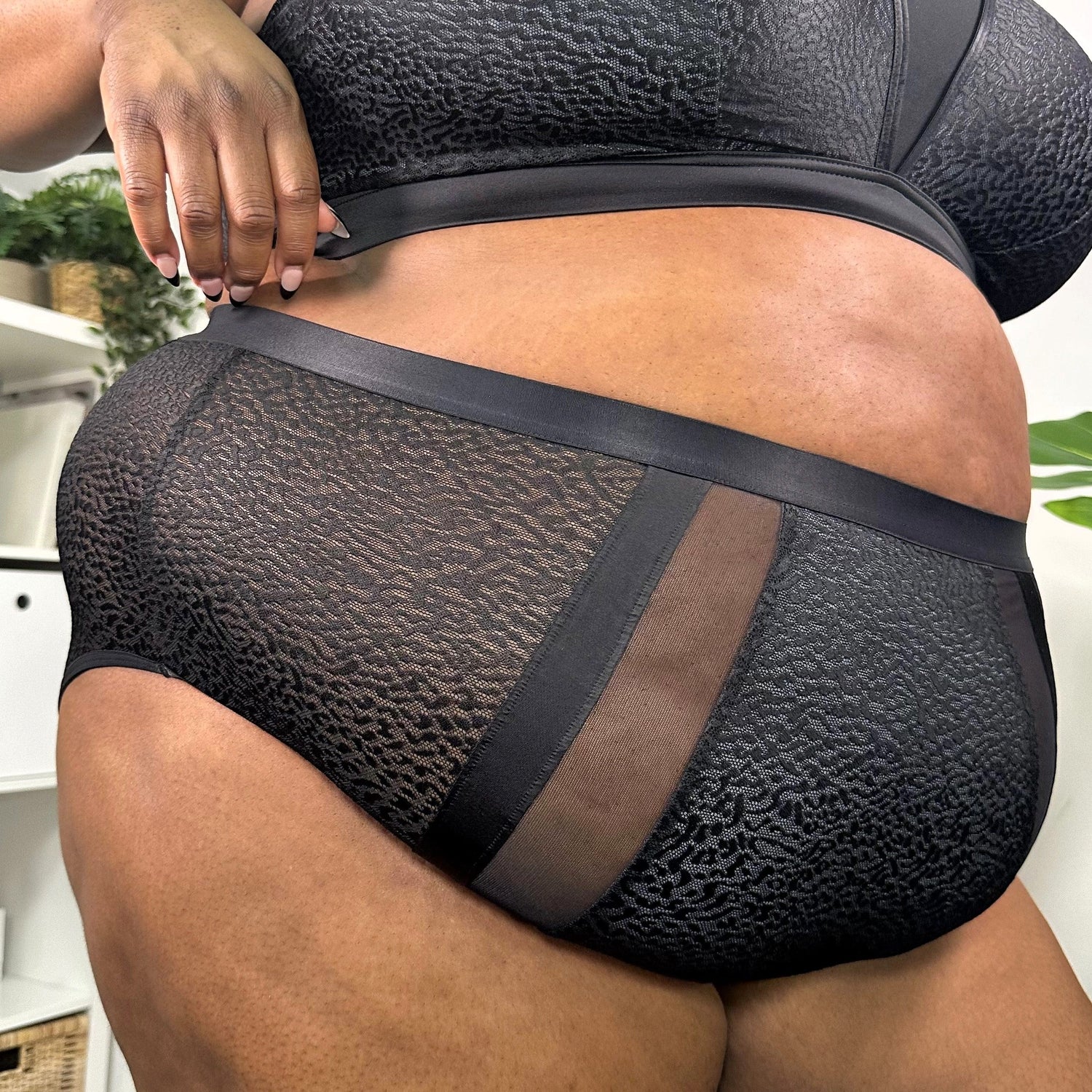 Culotte taille haute en coton biologique - Léopard