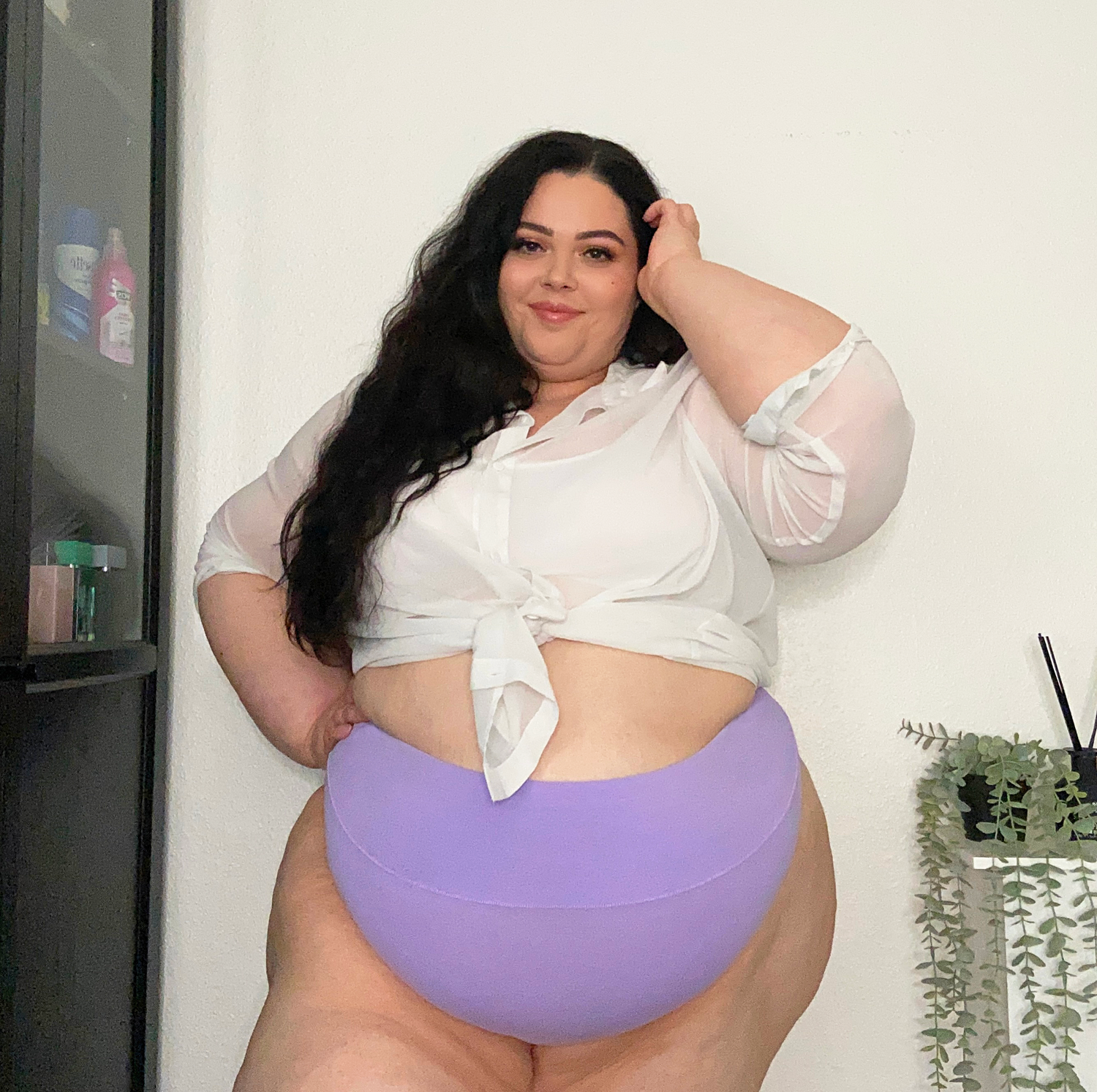 Organic Cotton Cheeky High Leg Knickers - Cassis de Violet