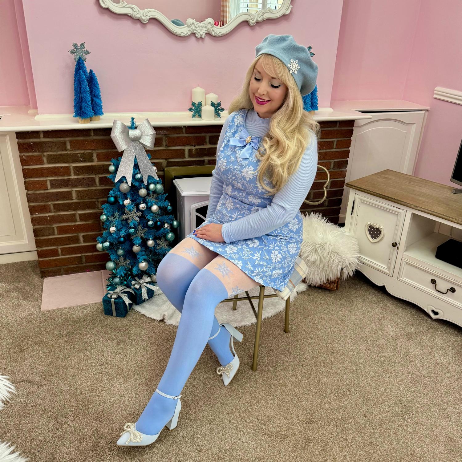 Christmas Tights - Snowflake Garter