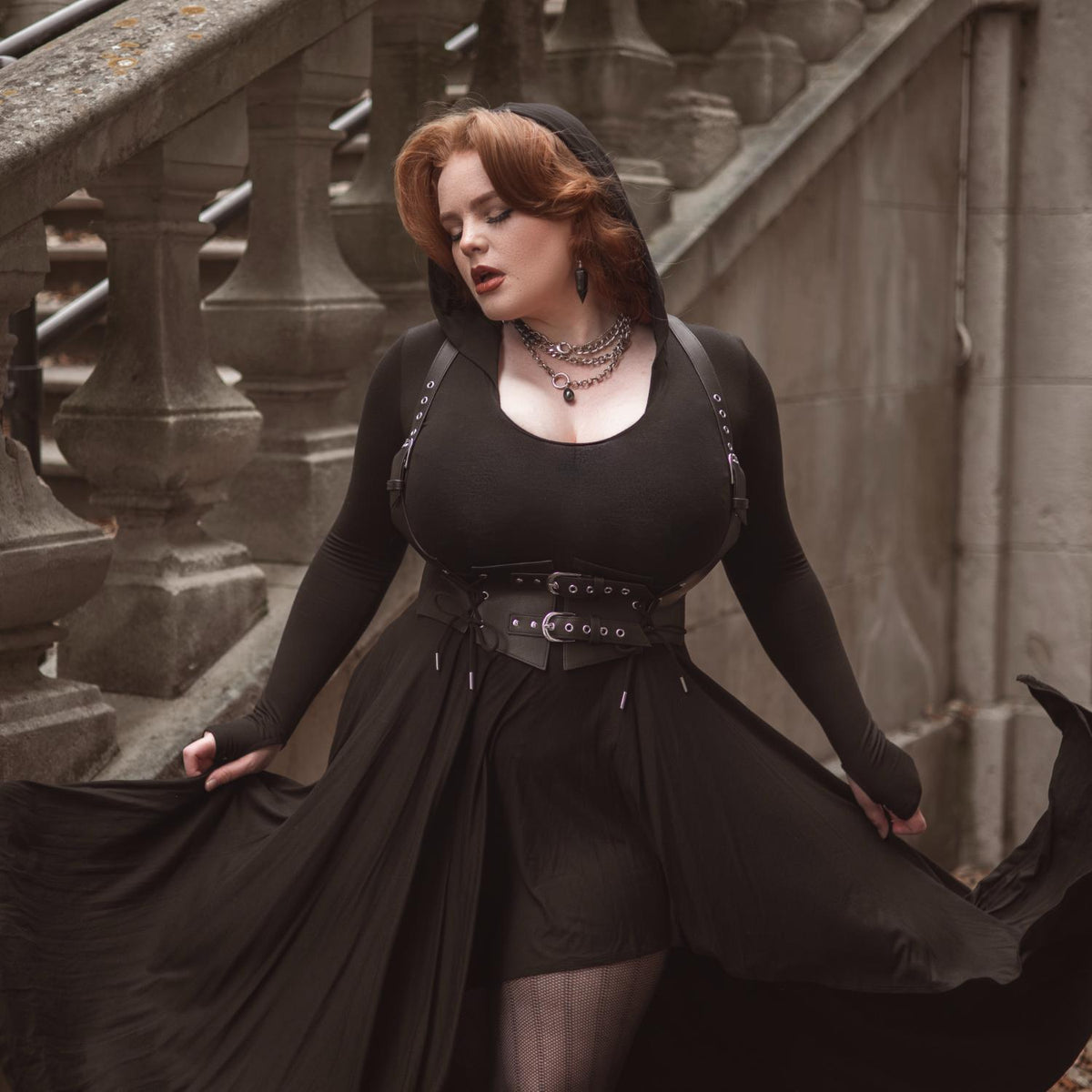 Lace Underbust Harness - Black