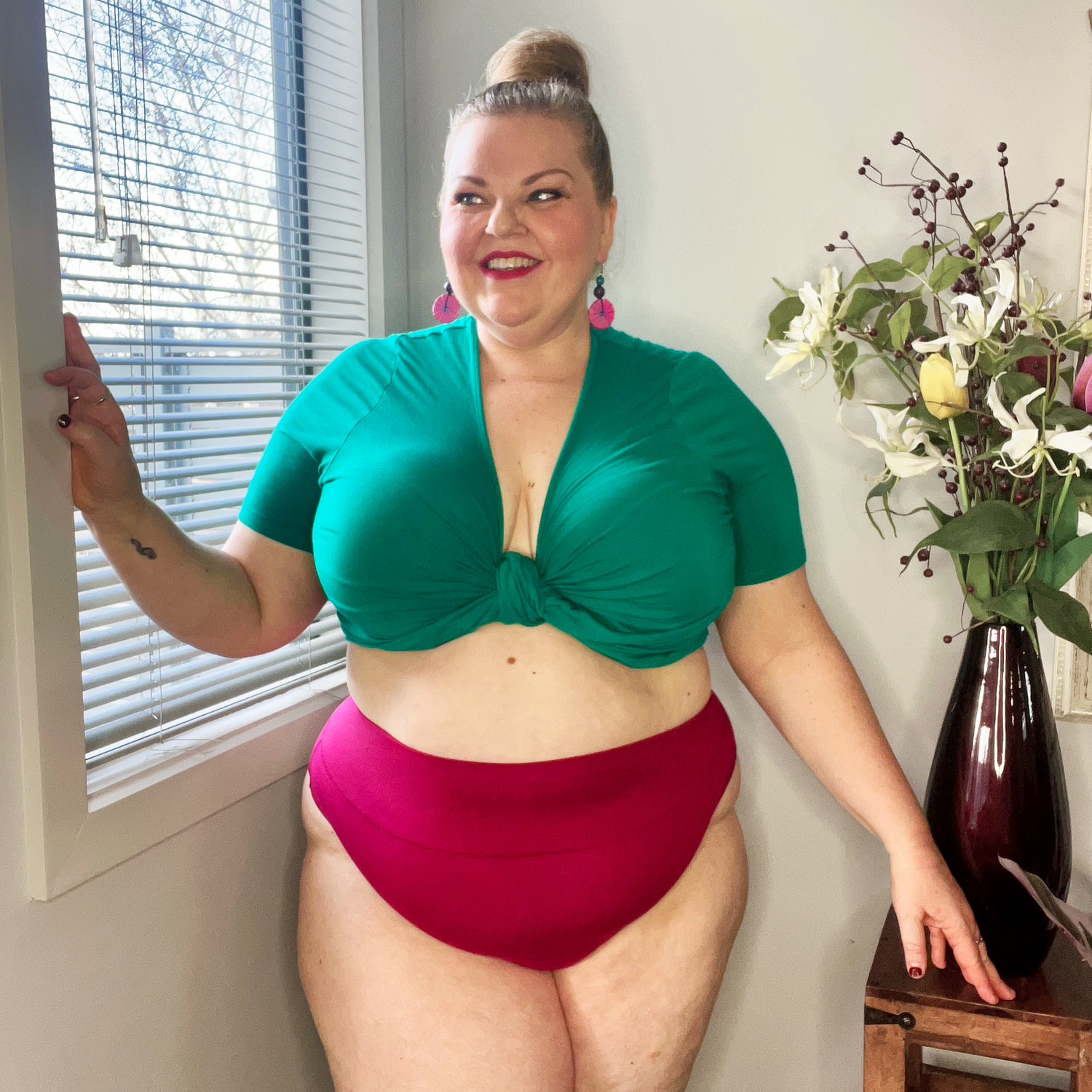 Culotte haute en coton bio - Tarte aux framboises