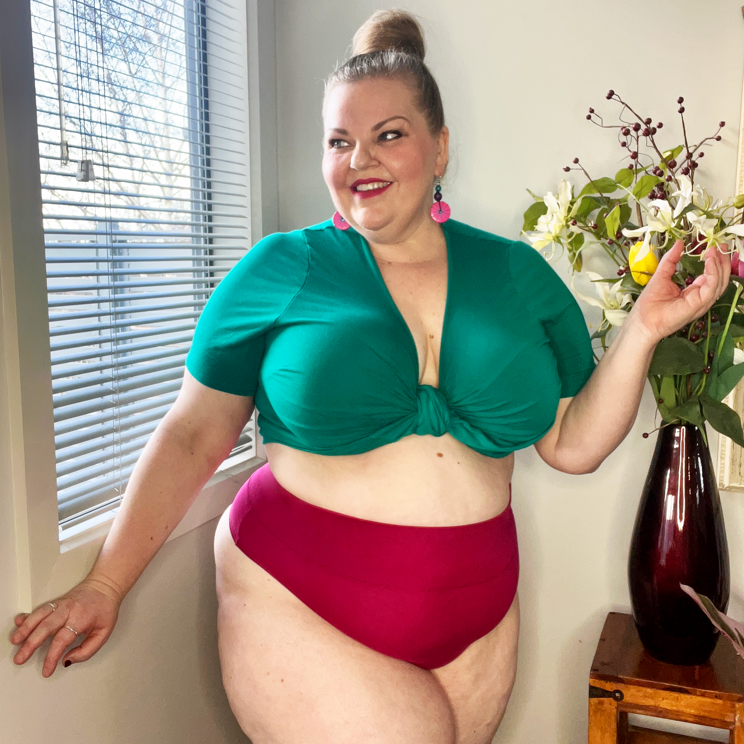 Culotte haute en coton bio - Tarte aux framboises