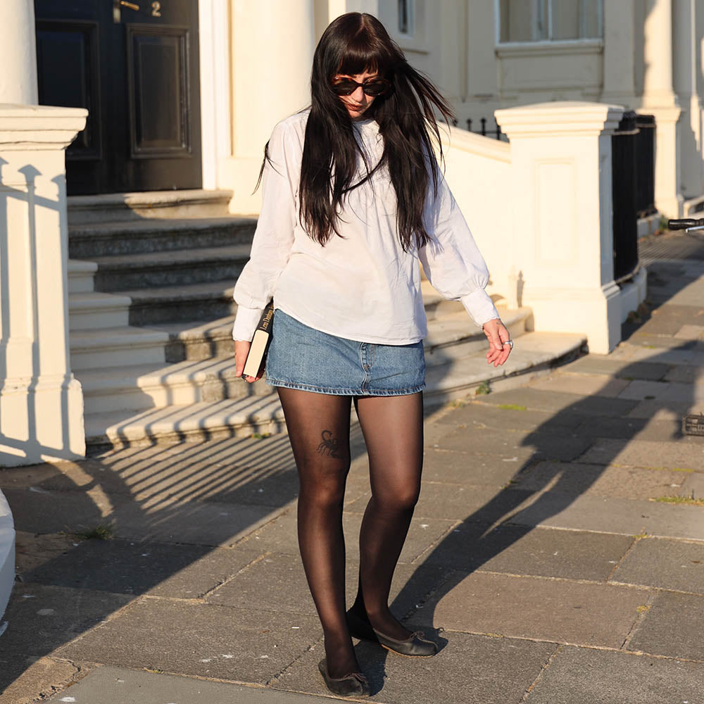 50 Denier Semi-Opaque Halo Tights - Liquorice