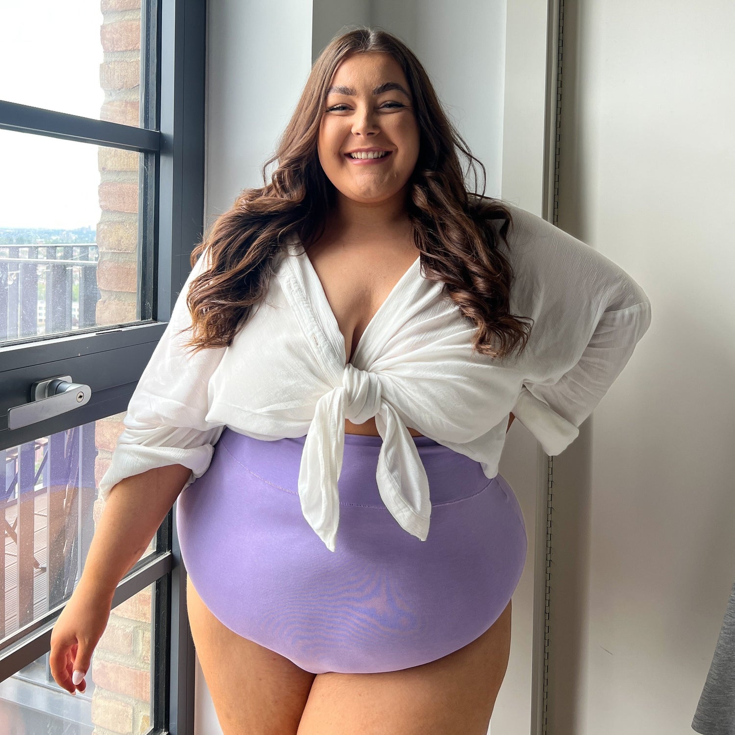 Braguitas de algodón orgánico de cintura alta - Cassis de Violet