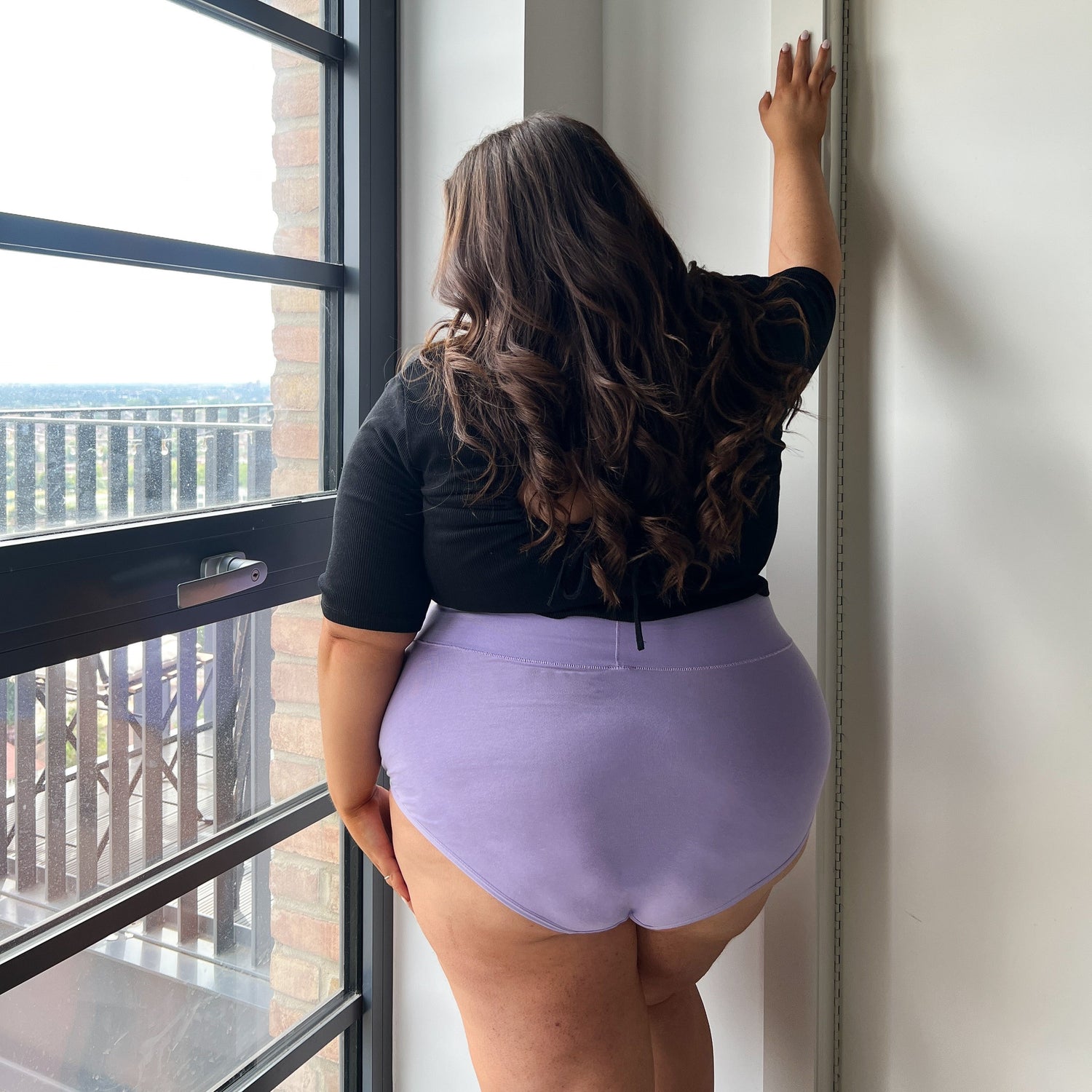 Braguitas de algodón orgánico de cintura alta - Cassis de Violet