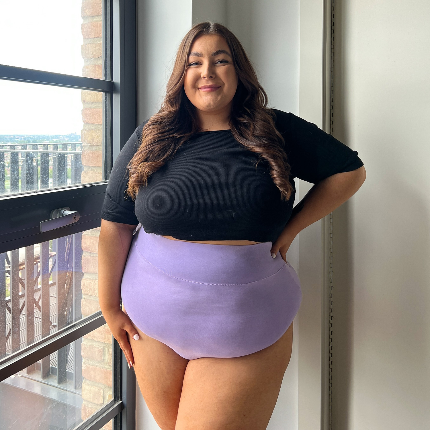 Braguitas de algodón orgánico de cintura alta - Cassis de Violet