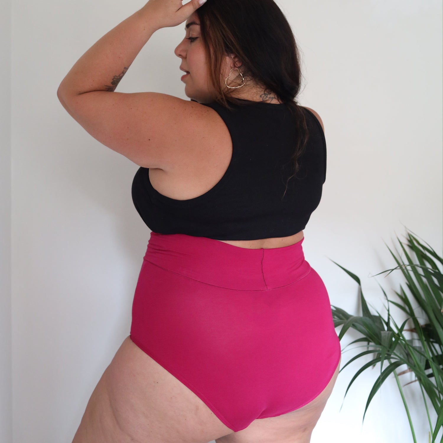 Culotte taille haute en coton bio - Tarte aux framboises