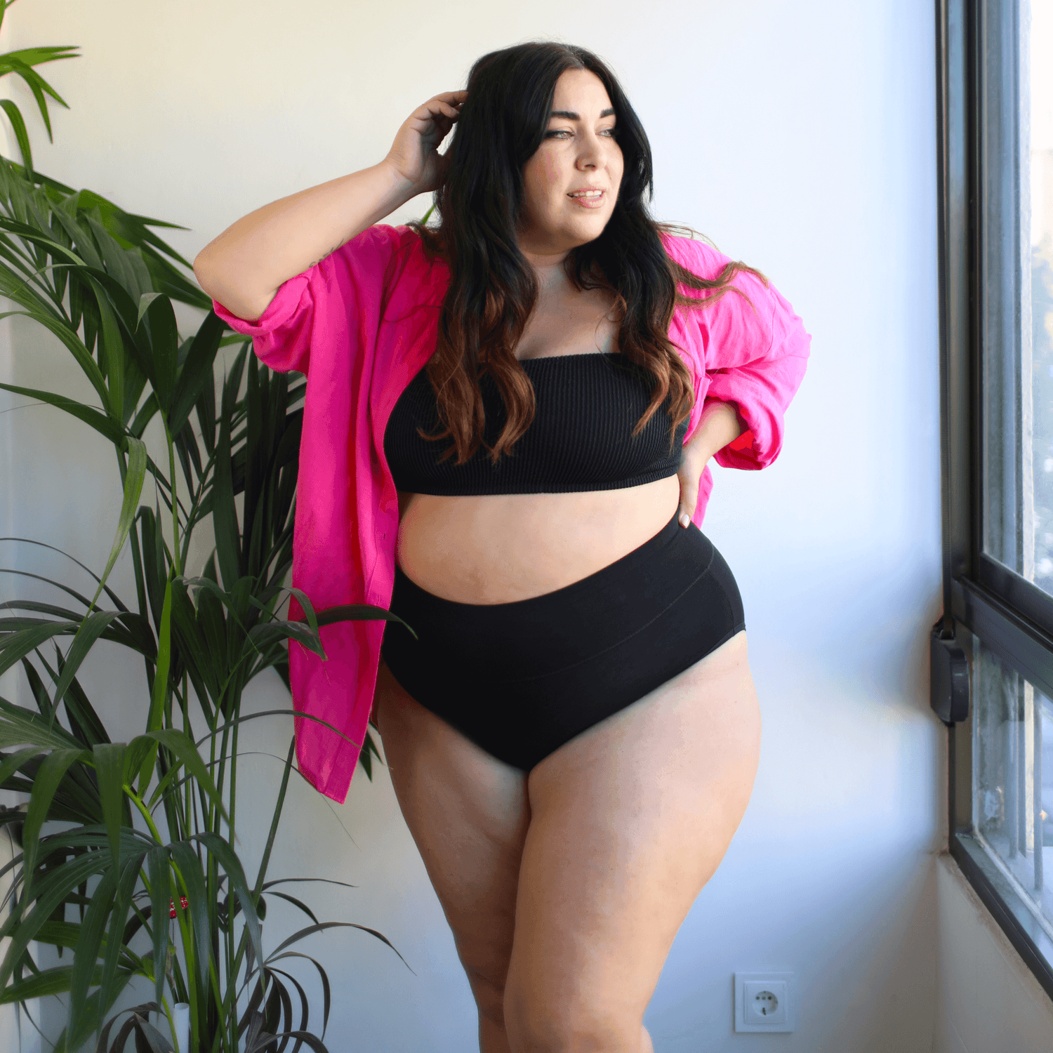 Knickers breves completos - 3 pares en negro