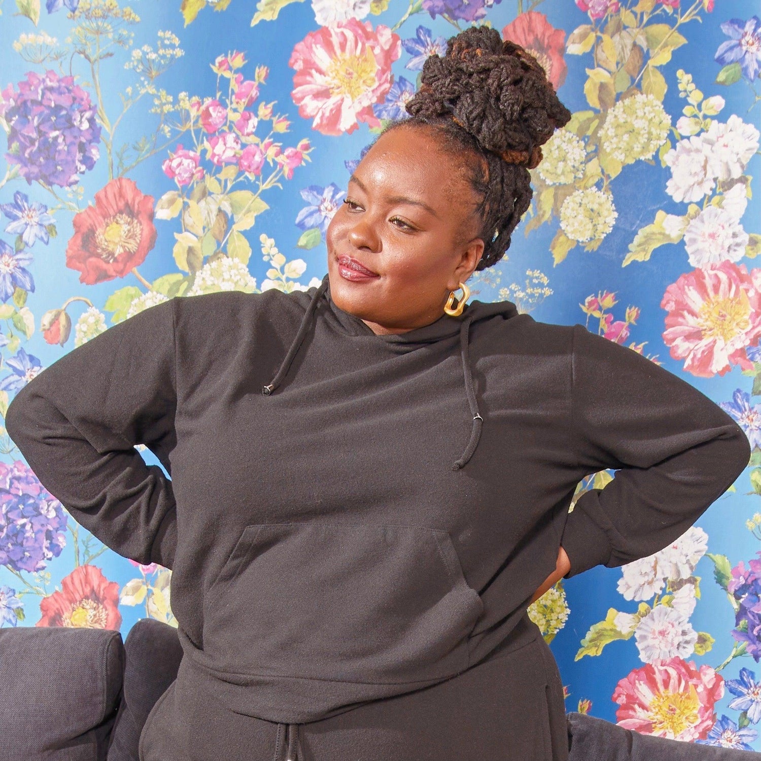 Sudadera con capucha de algodón orgánico - Negra