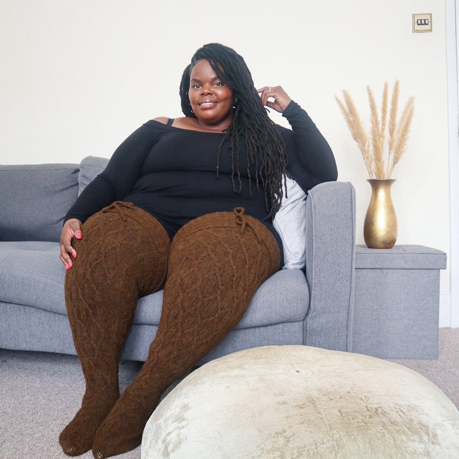 Calcetines hasta el muslo - Chocolate caliente