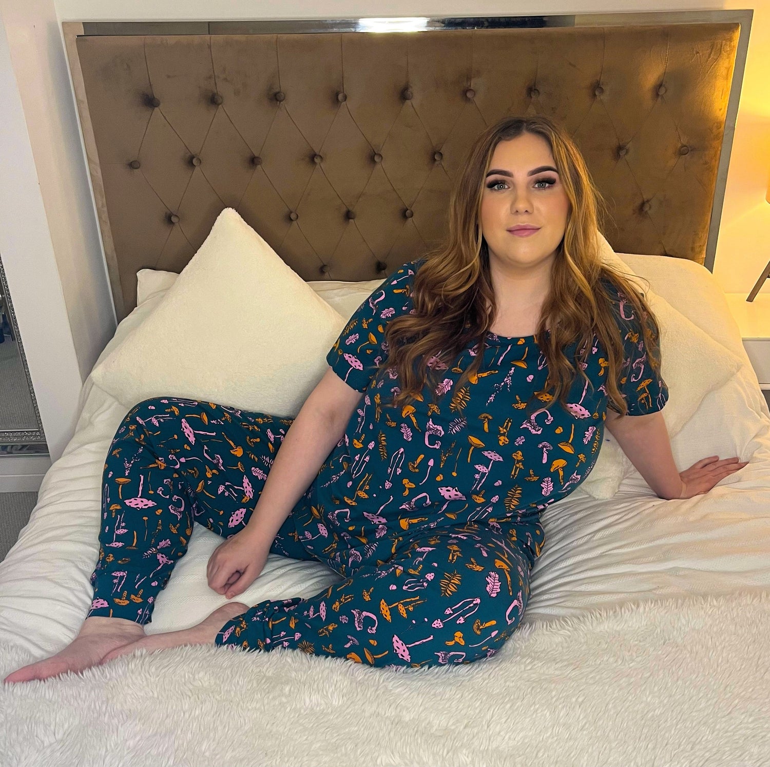 Haut de pyjama en coton biologique - Patch Mushie